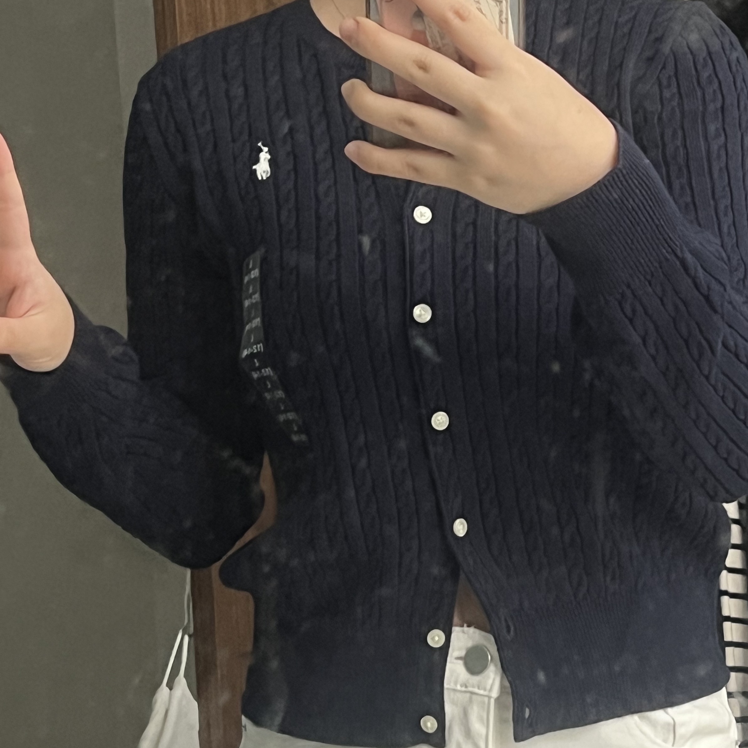 [30% 적립] Polo Ralph Lauren Children Mini Cable Cotton Cardigan Hunter Navy 착용 스타일 - 1
