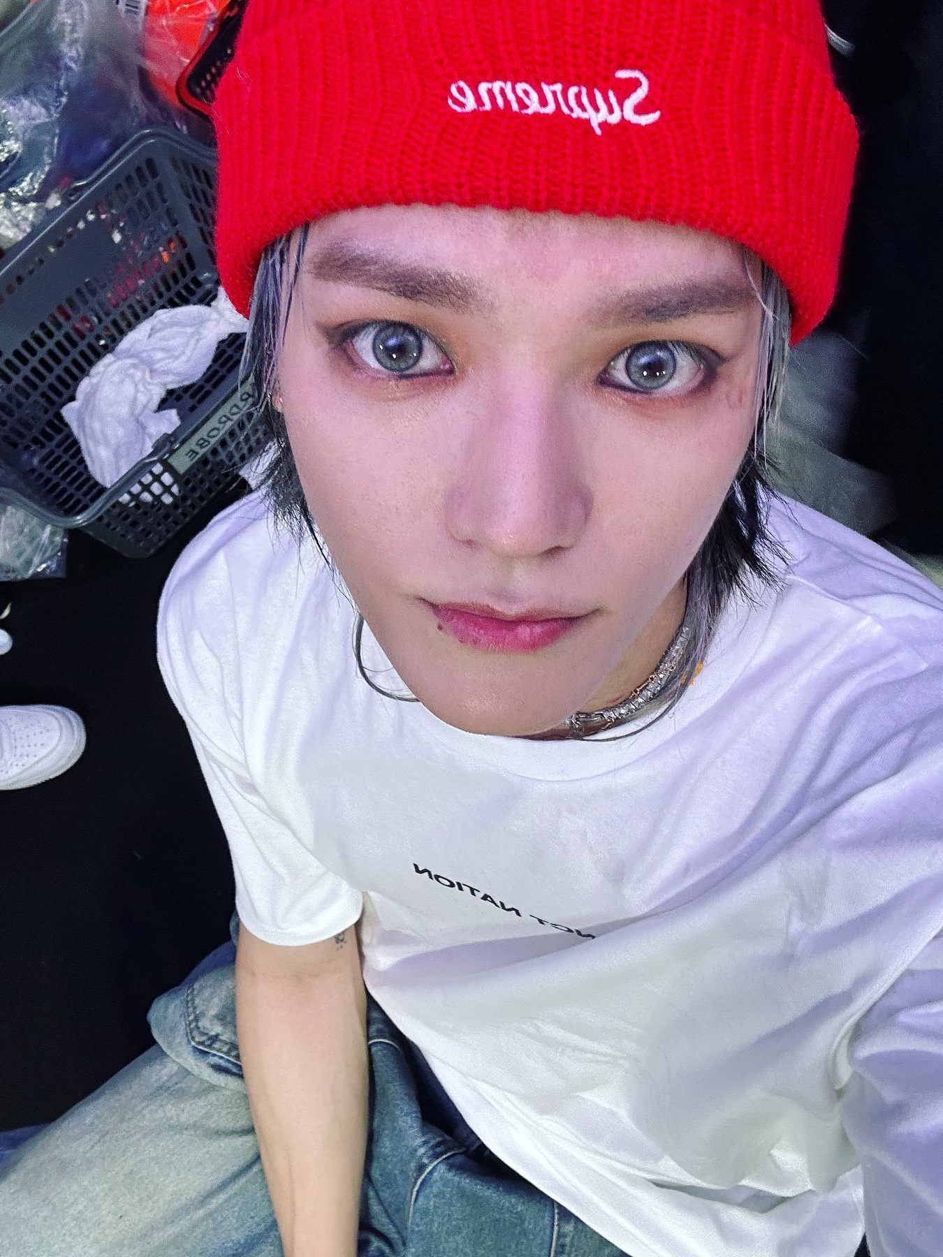 Supreme Loose Gauge Beanie Red - 22SS 착용 스타일
