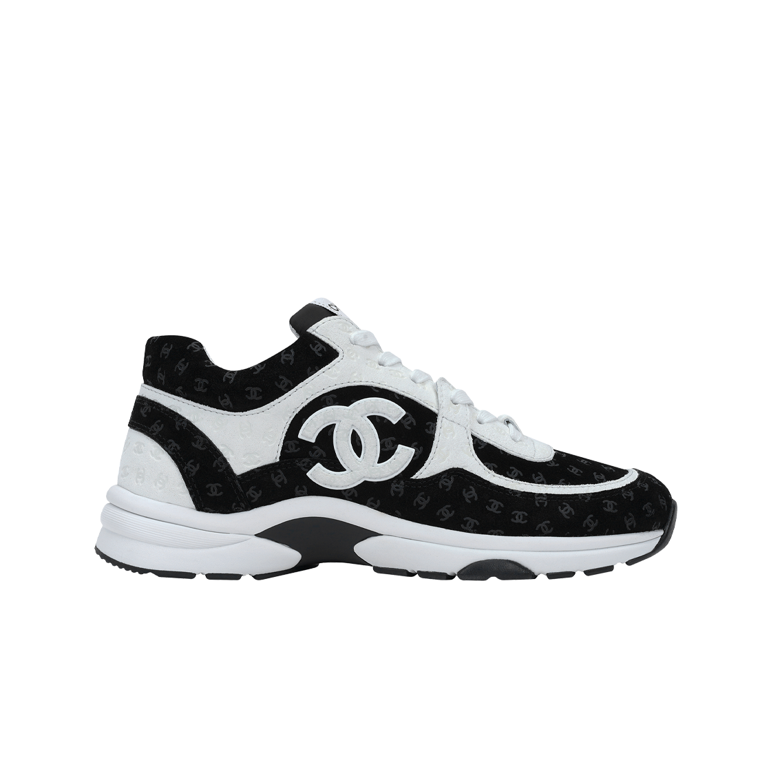 (W) 샤넬 스니커즈 프린티드 카프스킨 & 블랙 화이트((W) Chanel Sneakers Printed Calfskin & Black White)