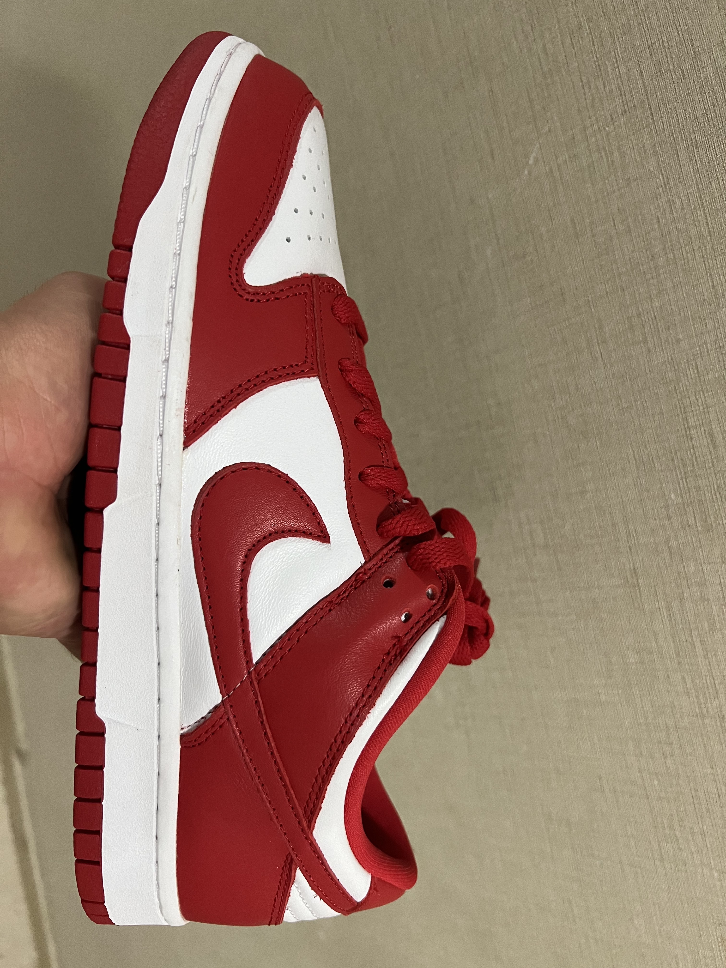 Nike Dunk Low SP White and University Red 2023 착용 스타일