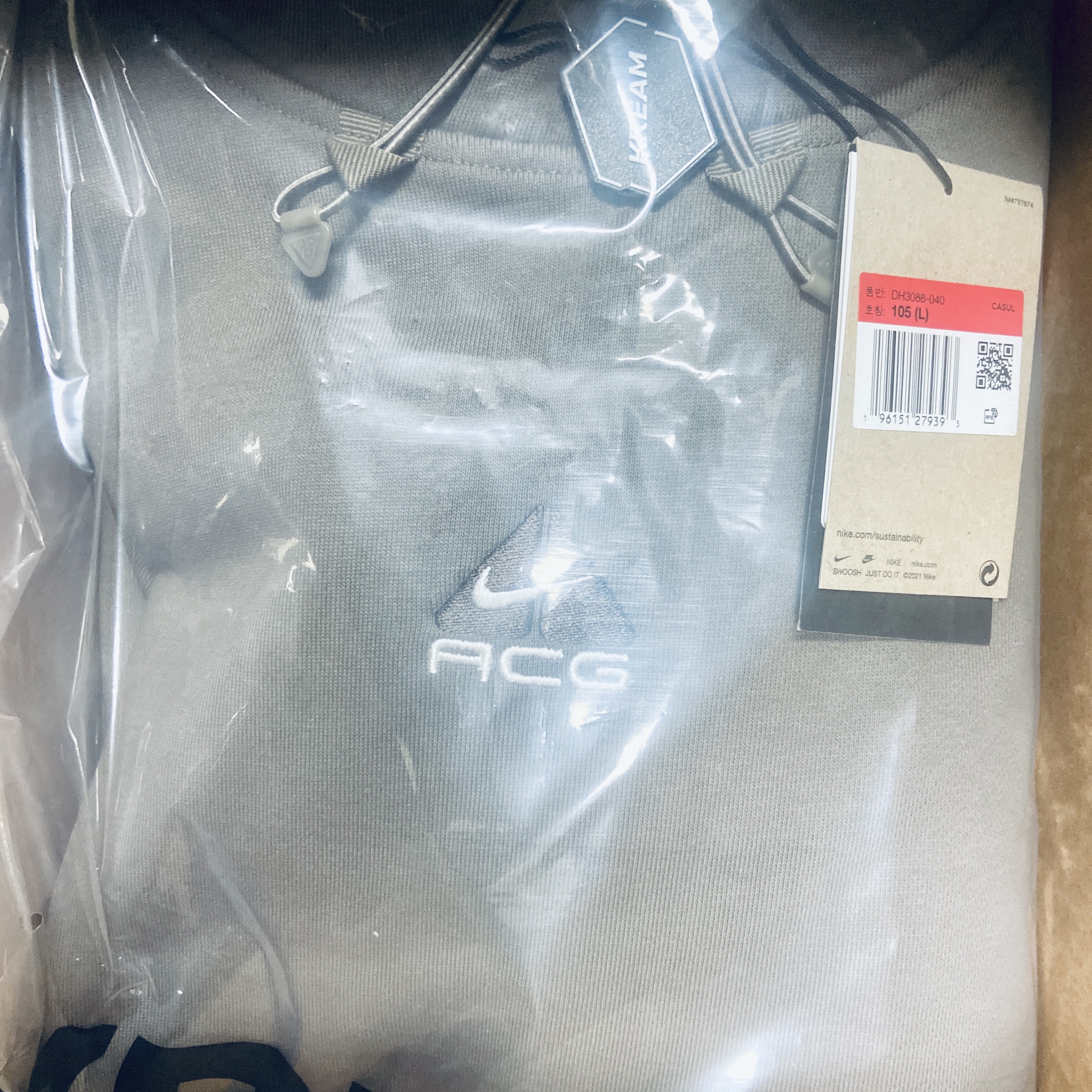 Nike ACG Therma-Fit Pullover Fleece Hoodie Olive Grey - Asia 착용 스타일 - 1