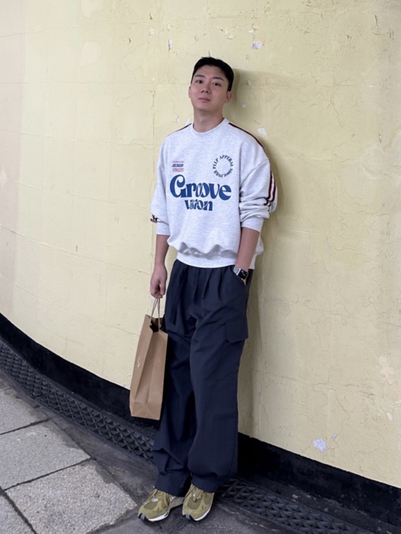 (W) New Balance 991 Made in UK Khaki 착용 스타일 - 1