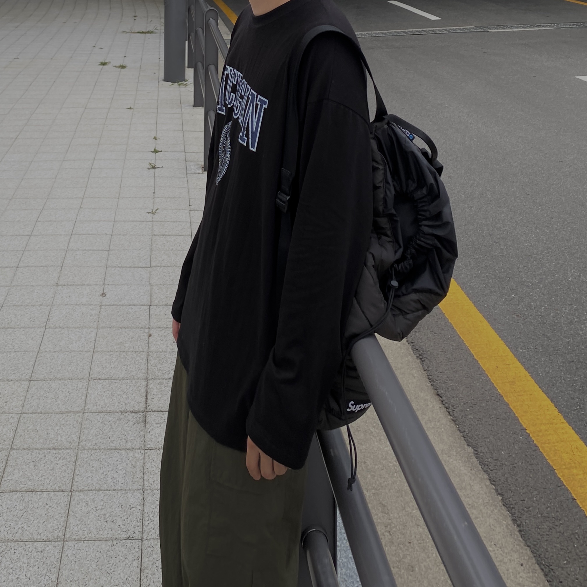 Sansan Gear Ballcap Black - 23SS, Adidas Superstar Premium Black White 착용 스타일 - 5
