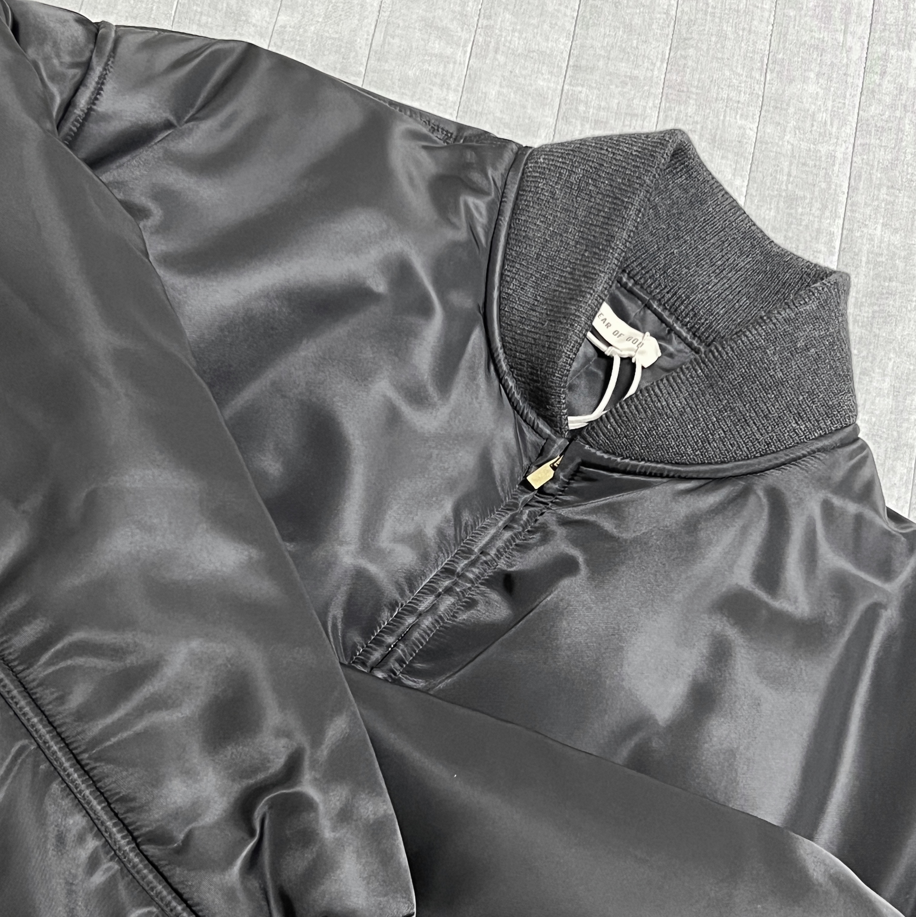 Fear of God Eternal Nylon Twill Bomber Jacket Black 착용 스타일