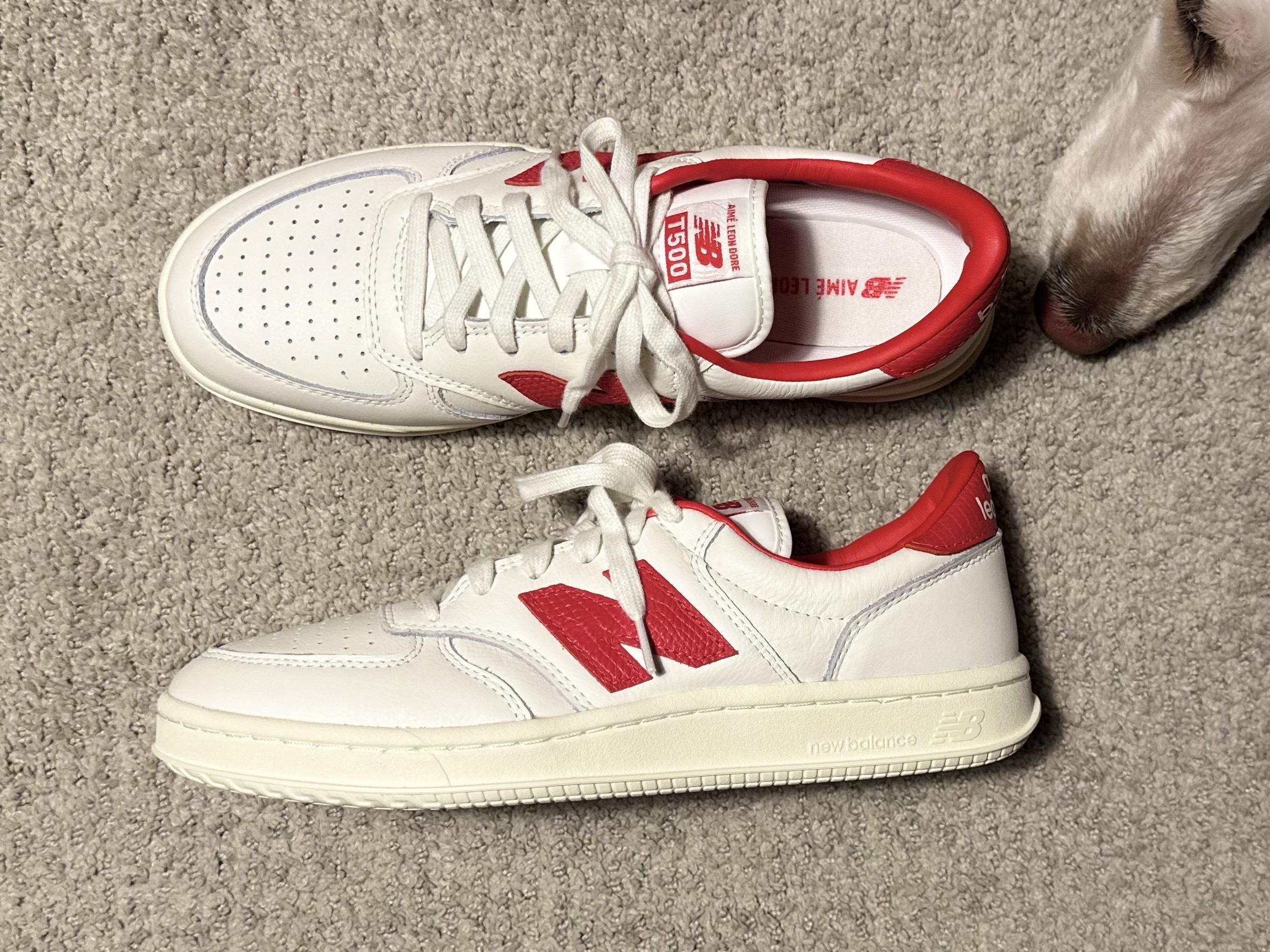New Balance x Aime Leon Dore T500 Red 착용 스타일 - 2