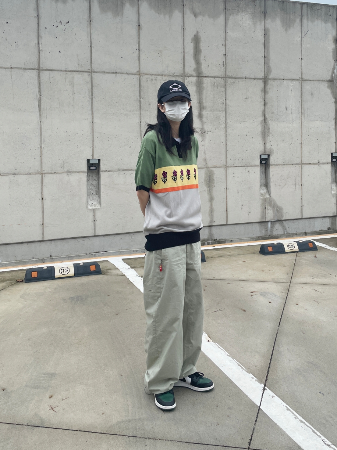 (GS) Jordan 1 Low Green Toe 착용 스타일 - 1