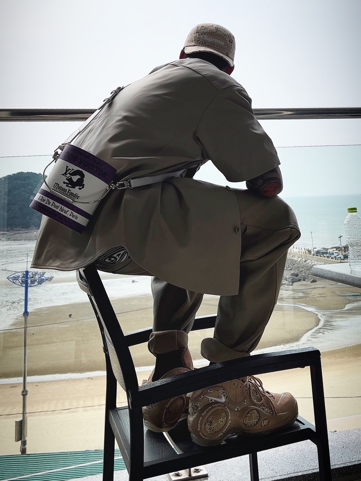 Supreme Bandana Camp Cap Tan - 21SS, Supreme Leather S/S Work Shirt Tan - 23FW ์ฐฉ์ฉ ์คํ์ผ