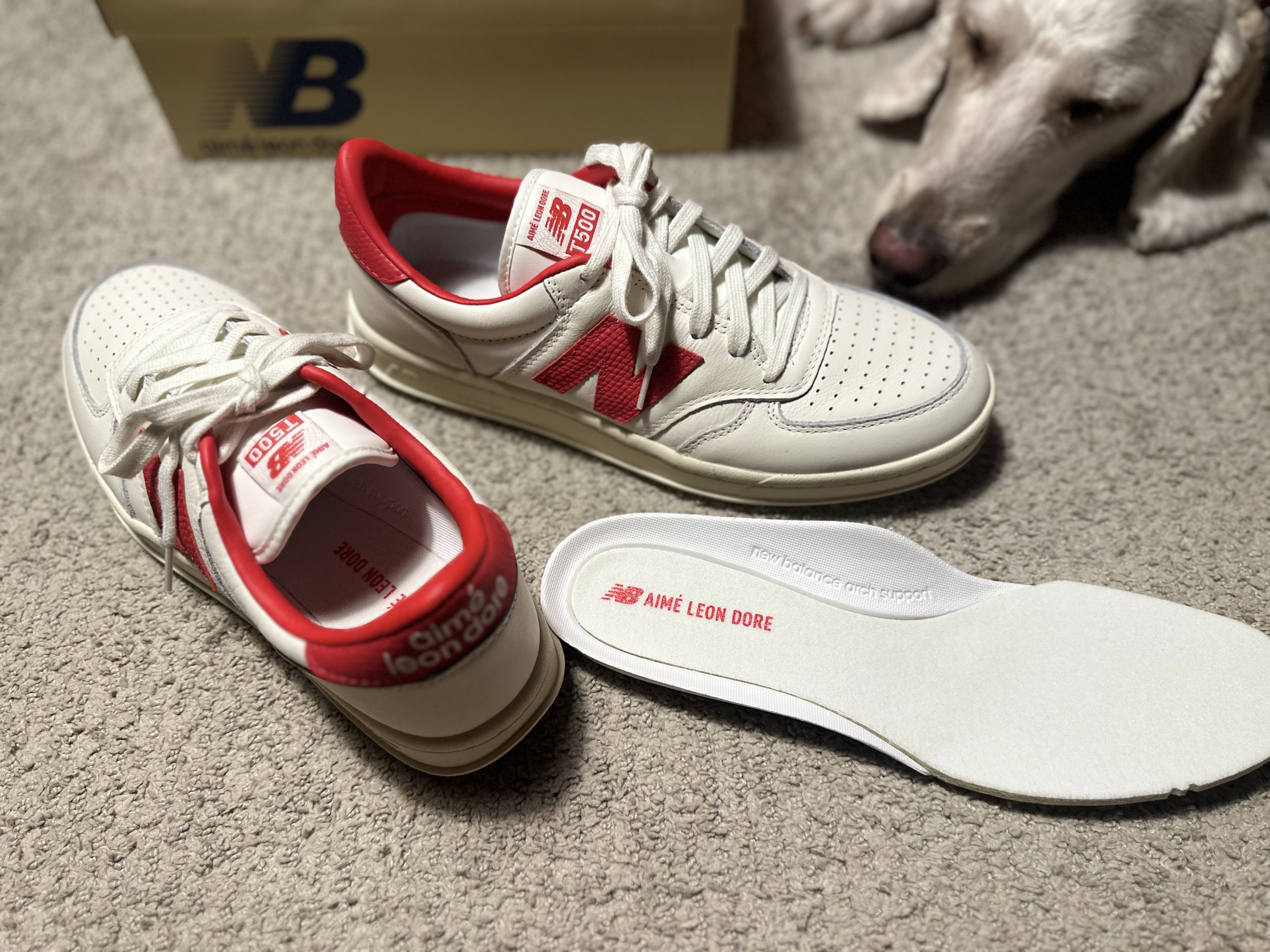 New Balance x Aime Leon Dore T500 Red 착용 스타일 - 3