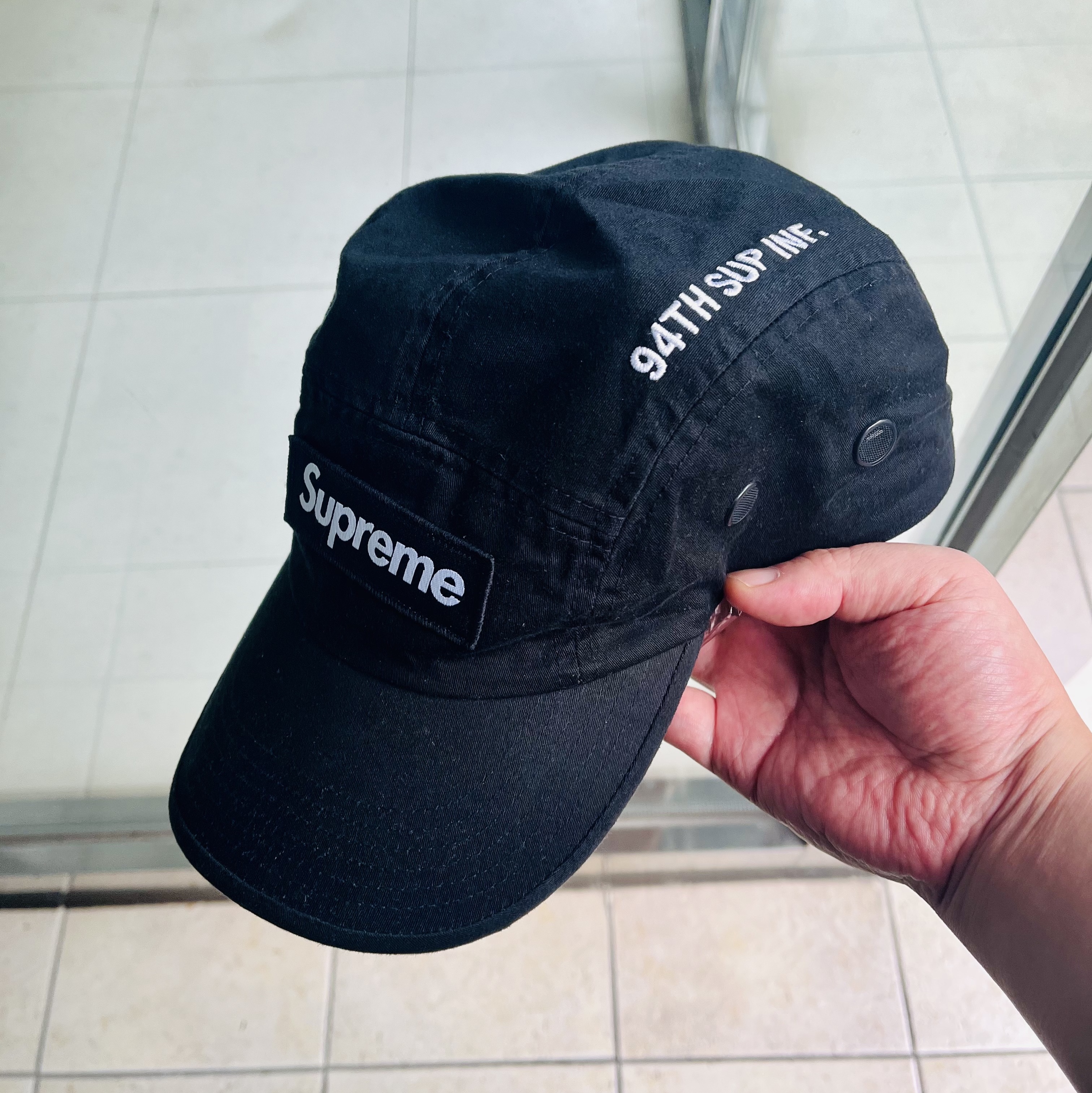 Supreme Military Camp Cap Black - 21FW 착용 스타일