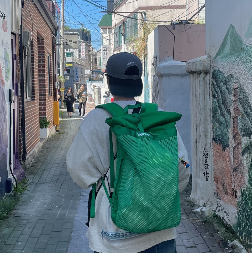 Supreme Mesh Backpack Green - 23SS 착용 스타일