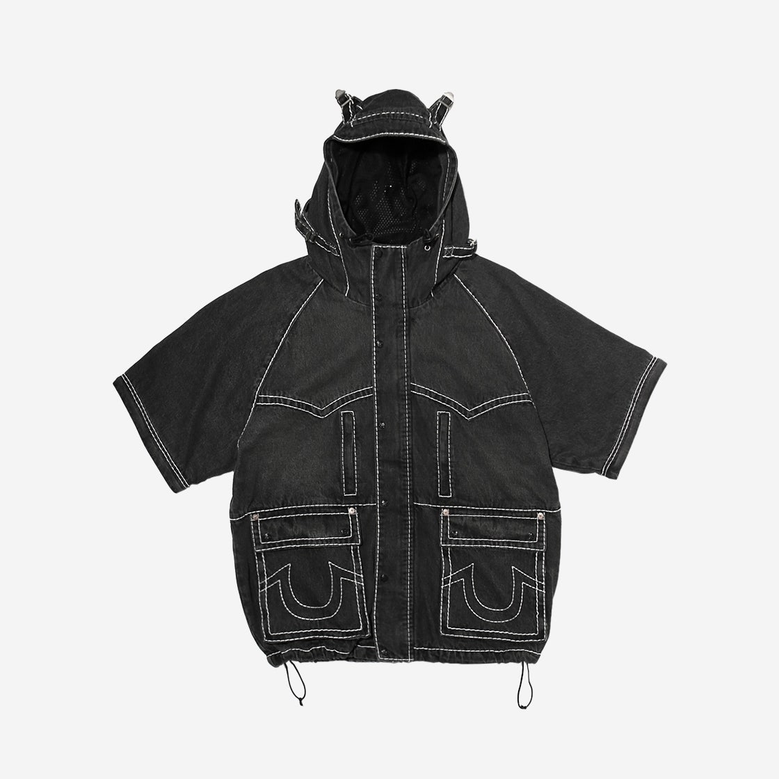 TR23FWDJ04UBK True Religion x Fetch Denim Separate Parka Black - #3