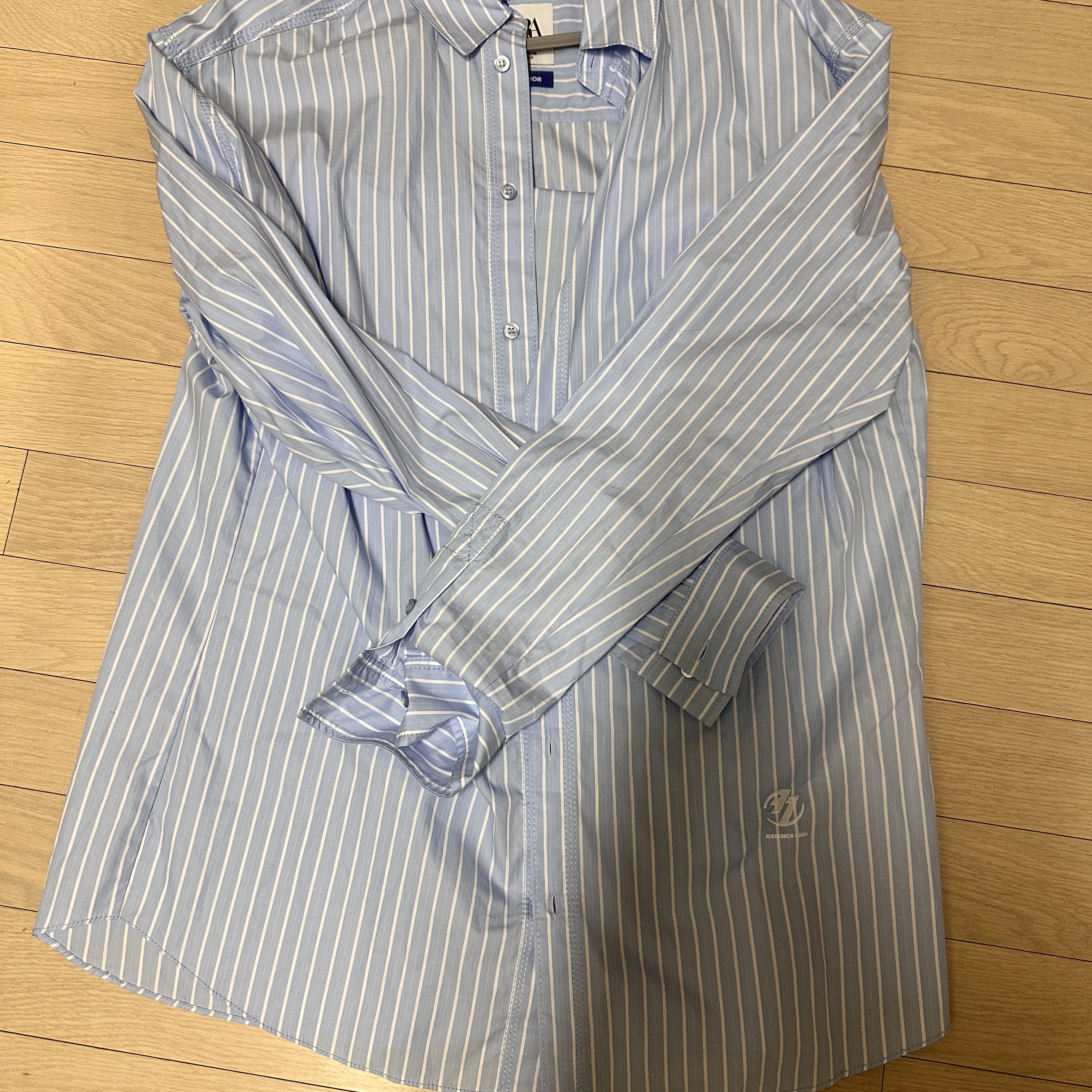 Zara x Ader Error Striped Poplin Shirt Stripe 착용 스타일