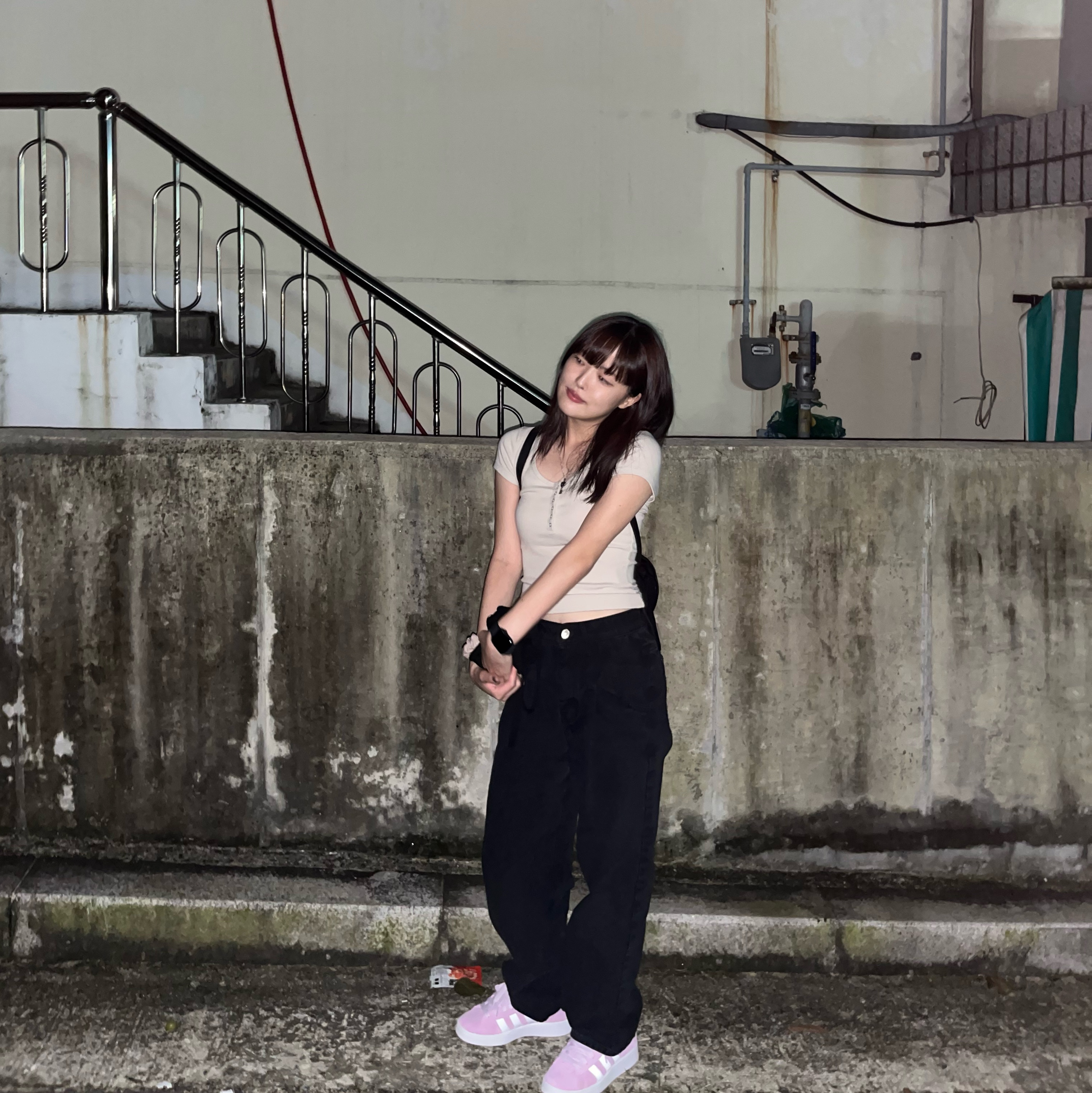 (W) Adidas Campus 00s Bliss Lilac 착용 스타일 - 1