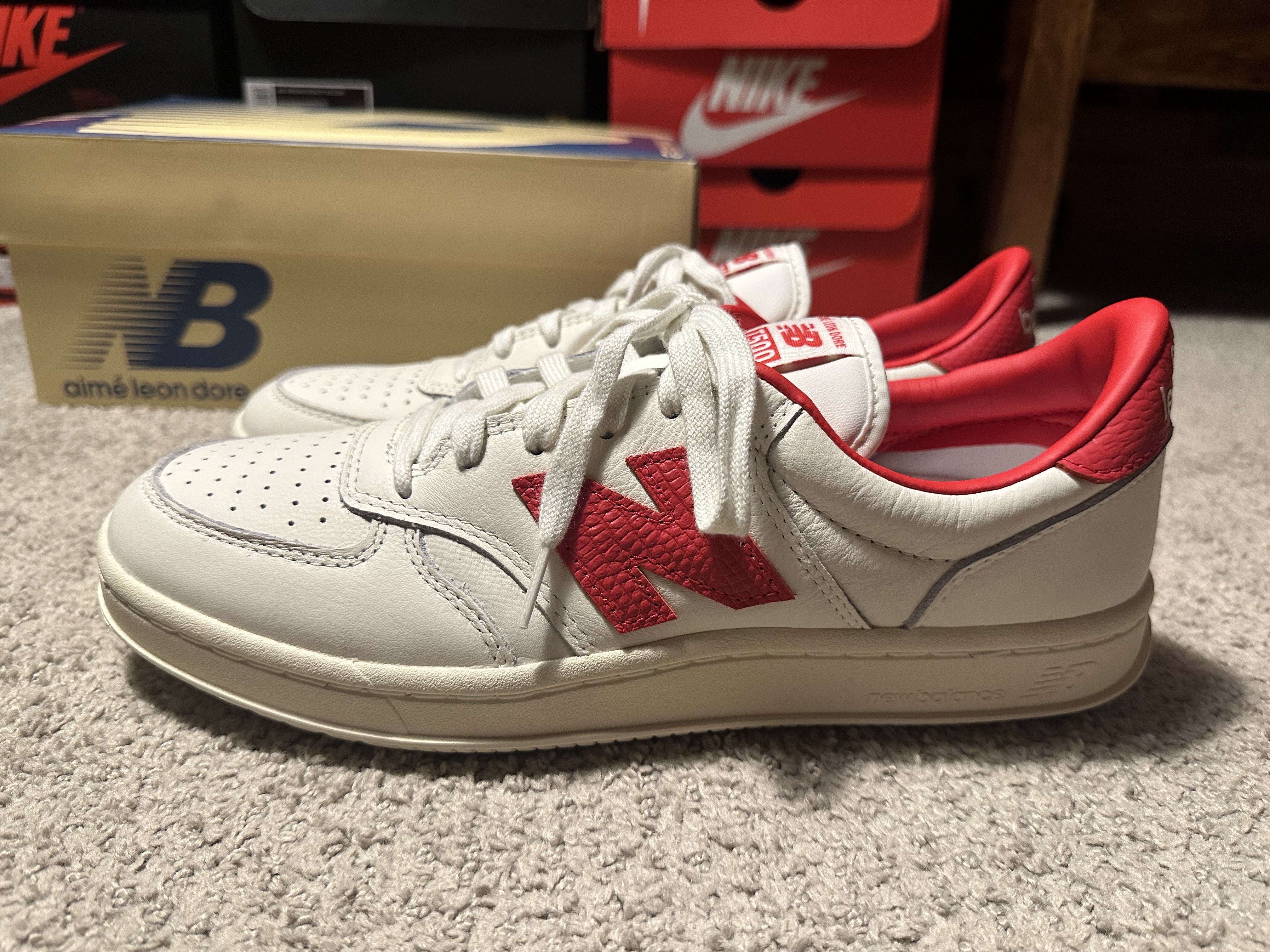 New Balance x Aime Leon Dore T500 Red 착용 스타일 - 1