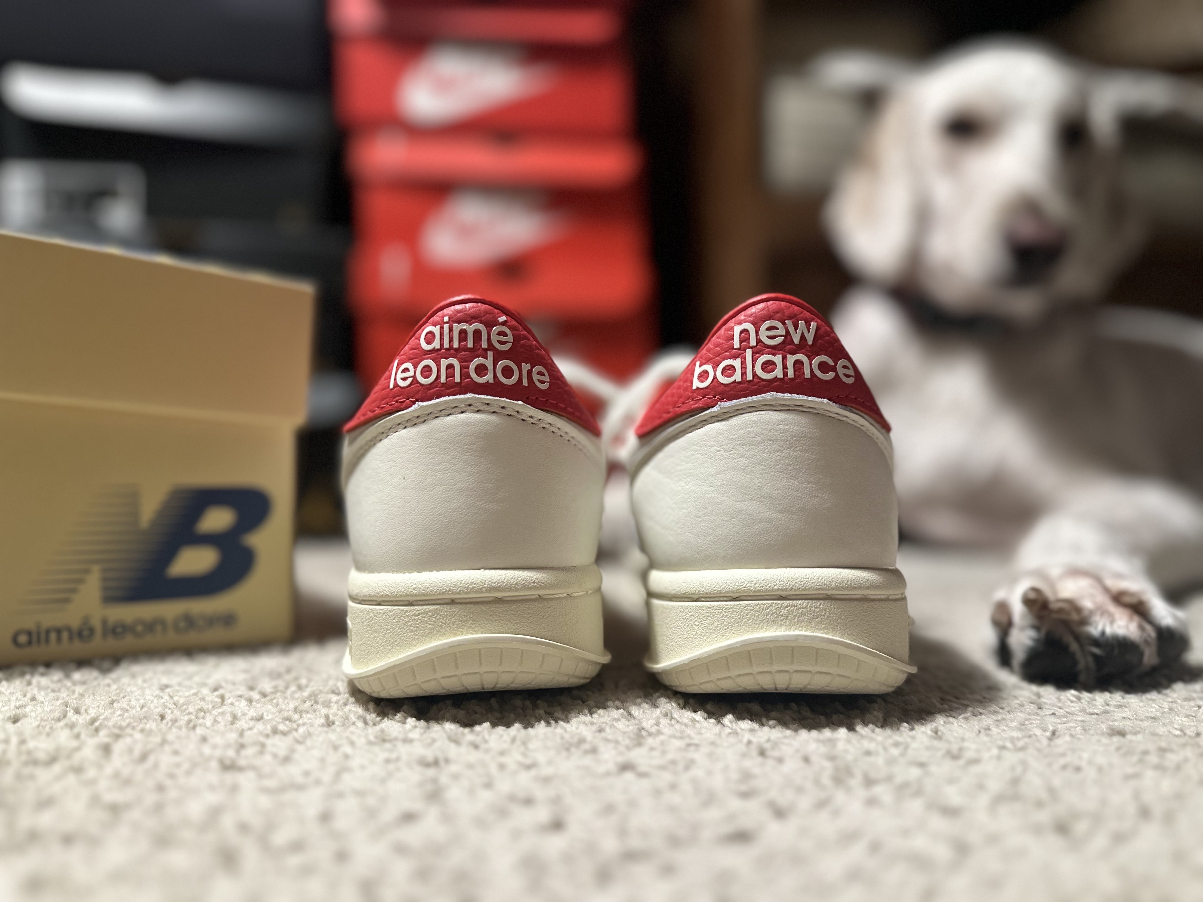 New Balance x Aime Leon Dore T500 Red 착용 스타일 - 4