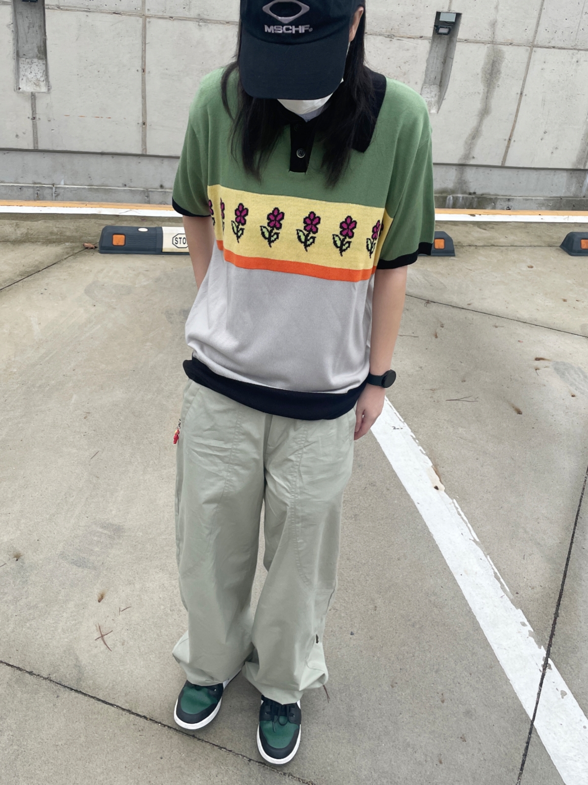 (GS) Jordan 1 Low Green Toe 착용 스타일 - 2