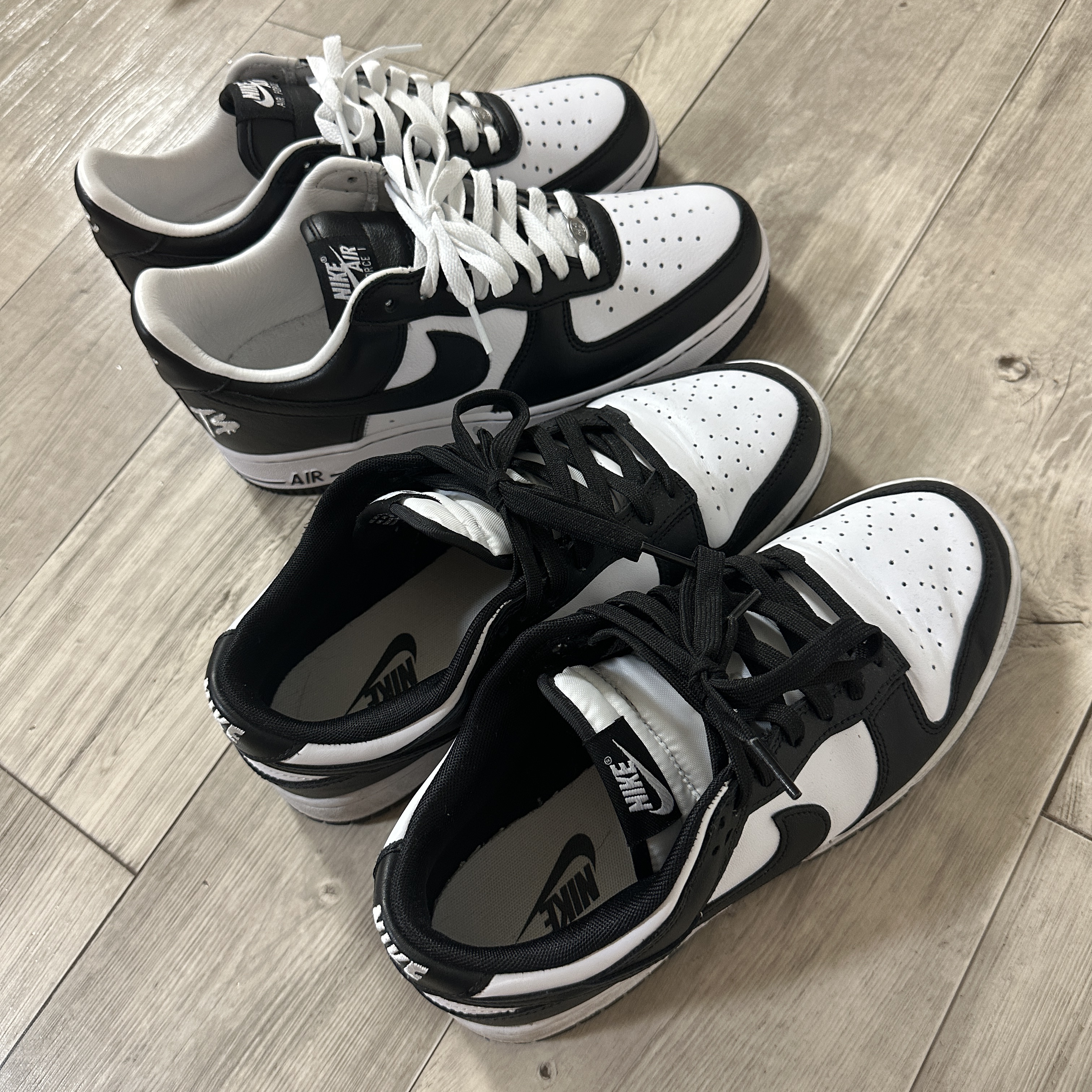Nike x Terror Squad Air Force 1 Low QS Blackout, Nike Dunk Low Retro Black 착용 스타일 - 2