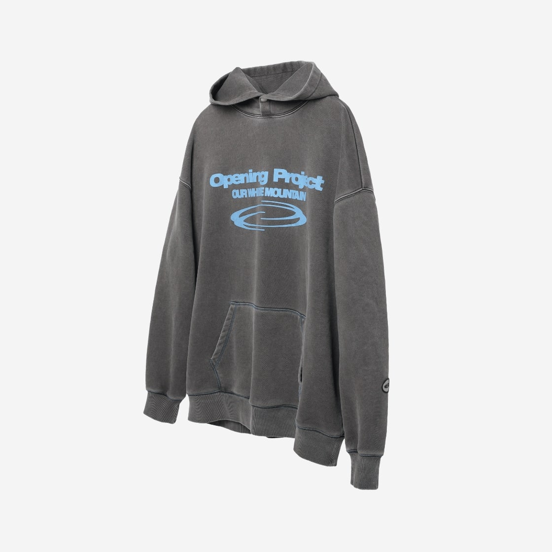 오프닝프로젝트 아이덴티티 후디 워시드 블랙/블루 | Opening Project | KREAM Opening Project Identity Hoodie Washed Black/Blue
