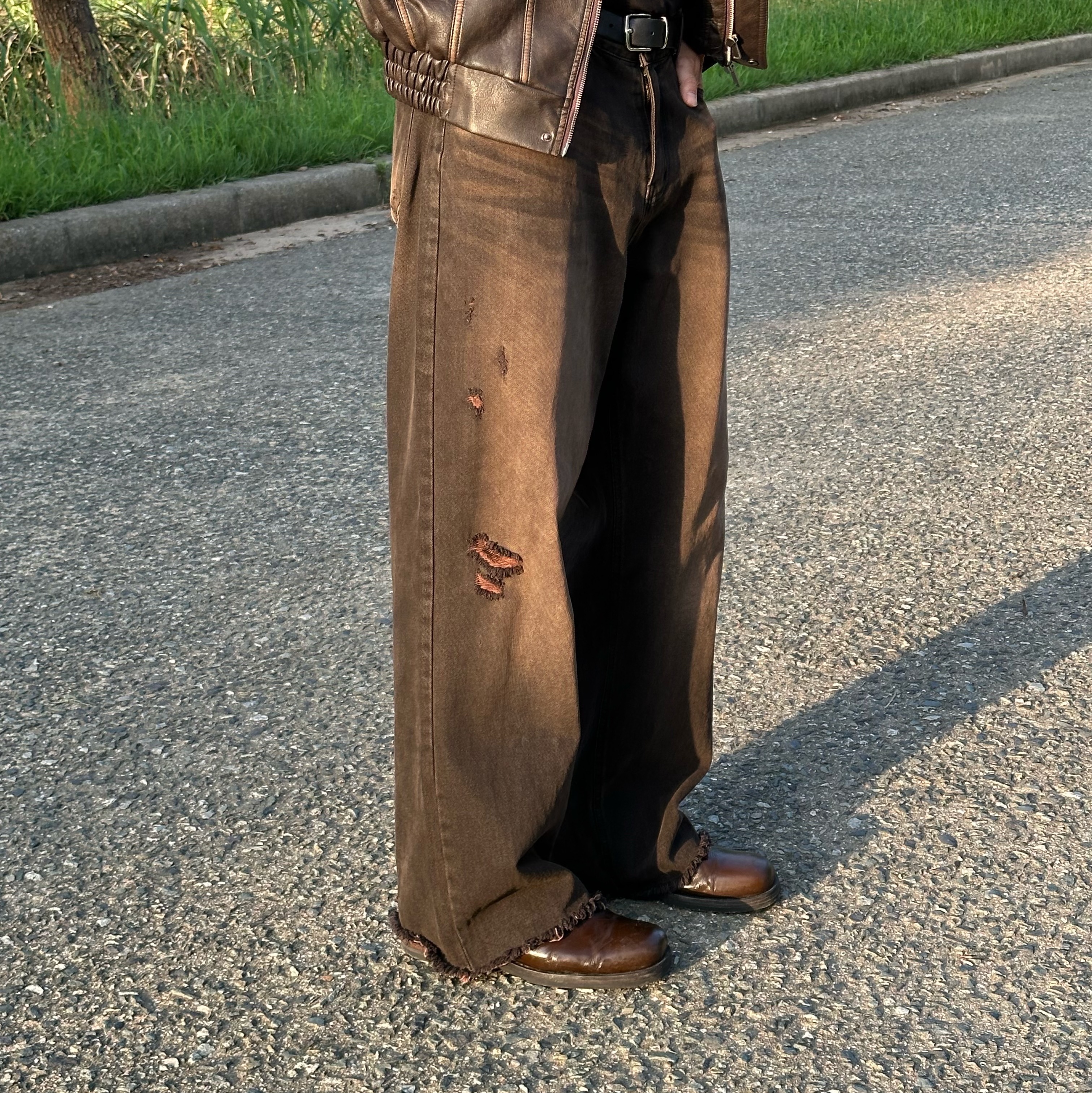 Our Legacy Camion Boot Olive Leather 착용 스타일 - 4