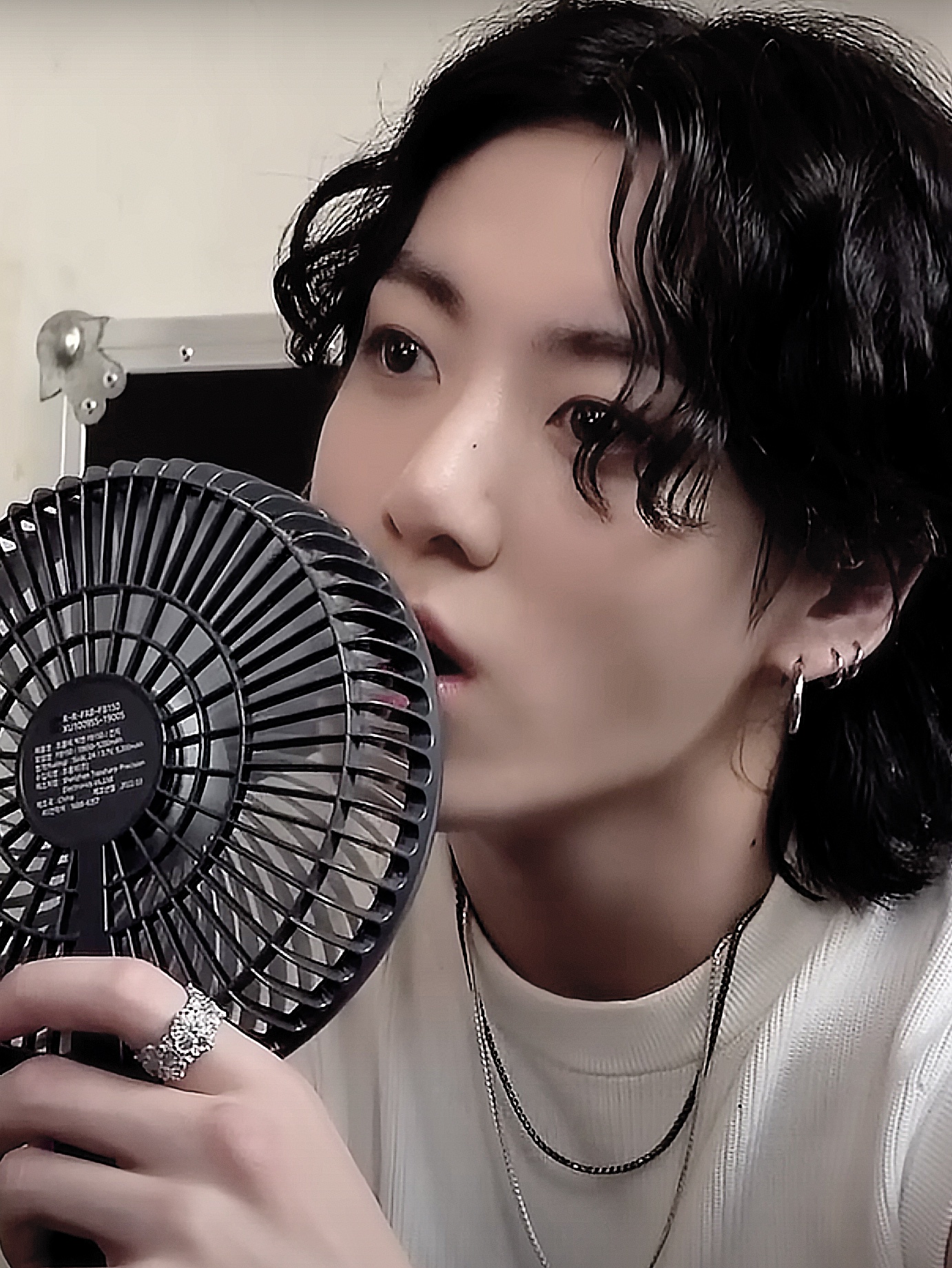 Scudo Happy Flower Ring White Stone, Scudo Sharp Stone Open Ring Black Stone 착용 스타일 - 2