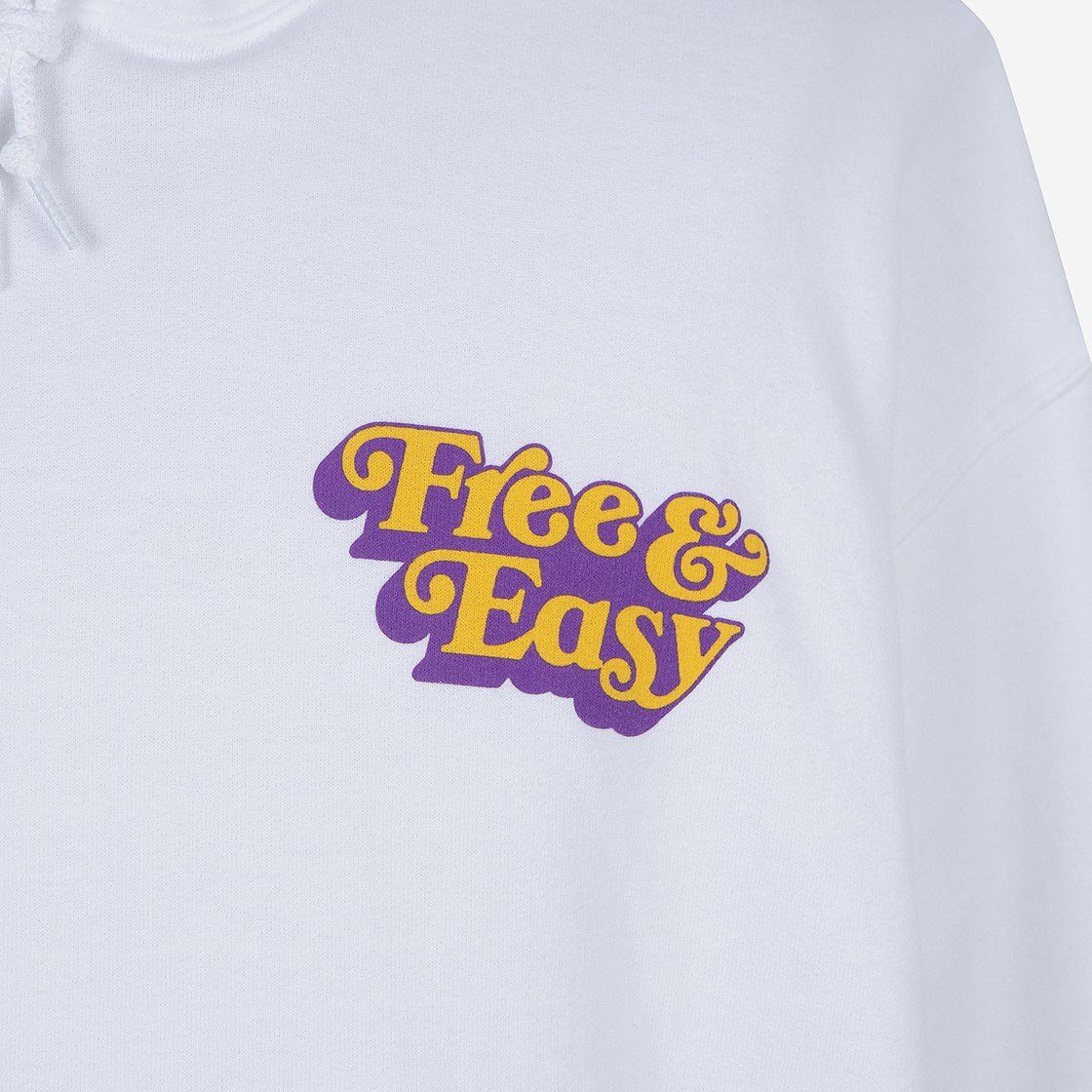 Free & Easy Be Happy LA OG Hoodie White 상세 이미지 4