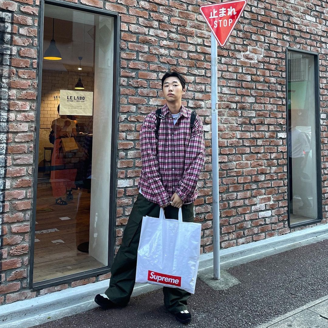 Nonnod Flexible String Check Shirts Wine, Nonnod Flexible String Check Shirts Pink 착용 스타일 - 2