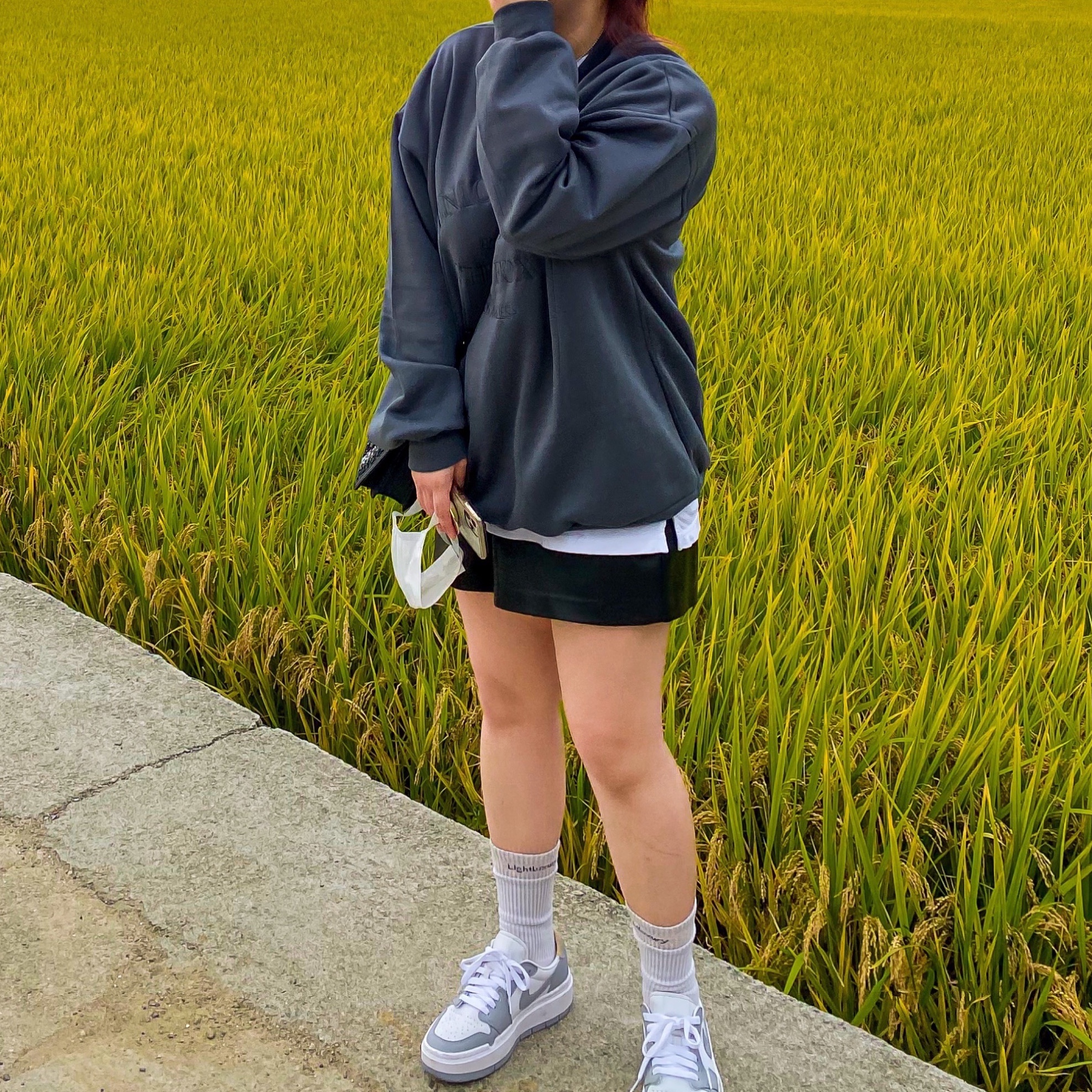 (W) Jordan 1 Elevate Low White and Wolf Grey 착용 스타일