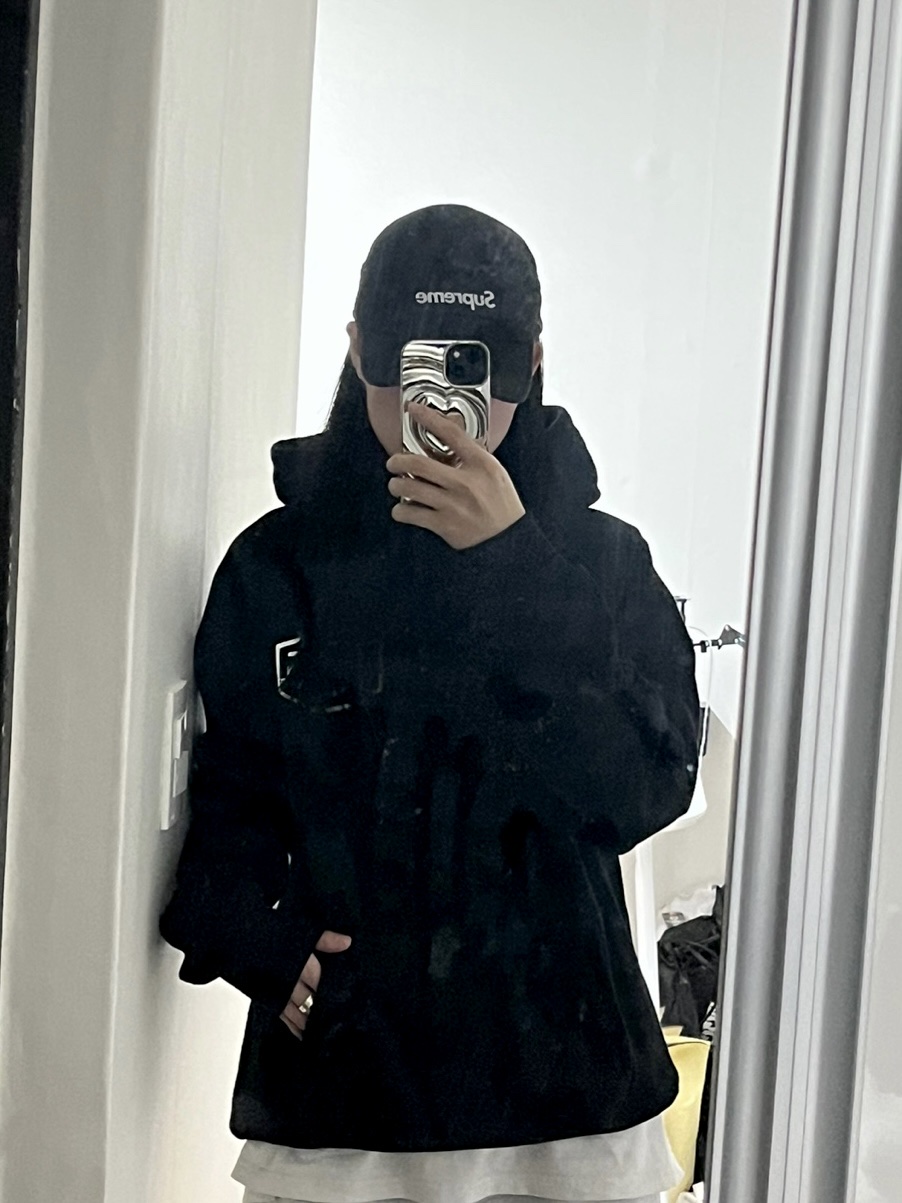 Deus Ex Machina Tokyo Asakusa Address Hoodie Black, Supreme Denim Camp Cap Black - 24SS 착용 스타일 - 2