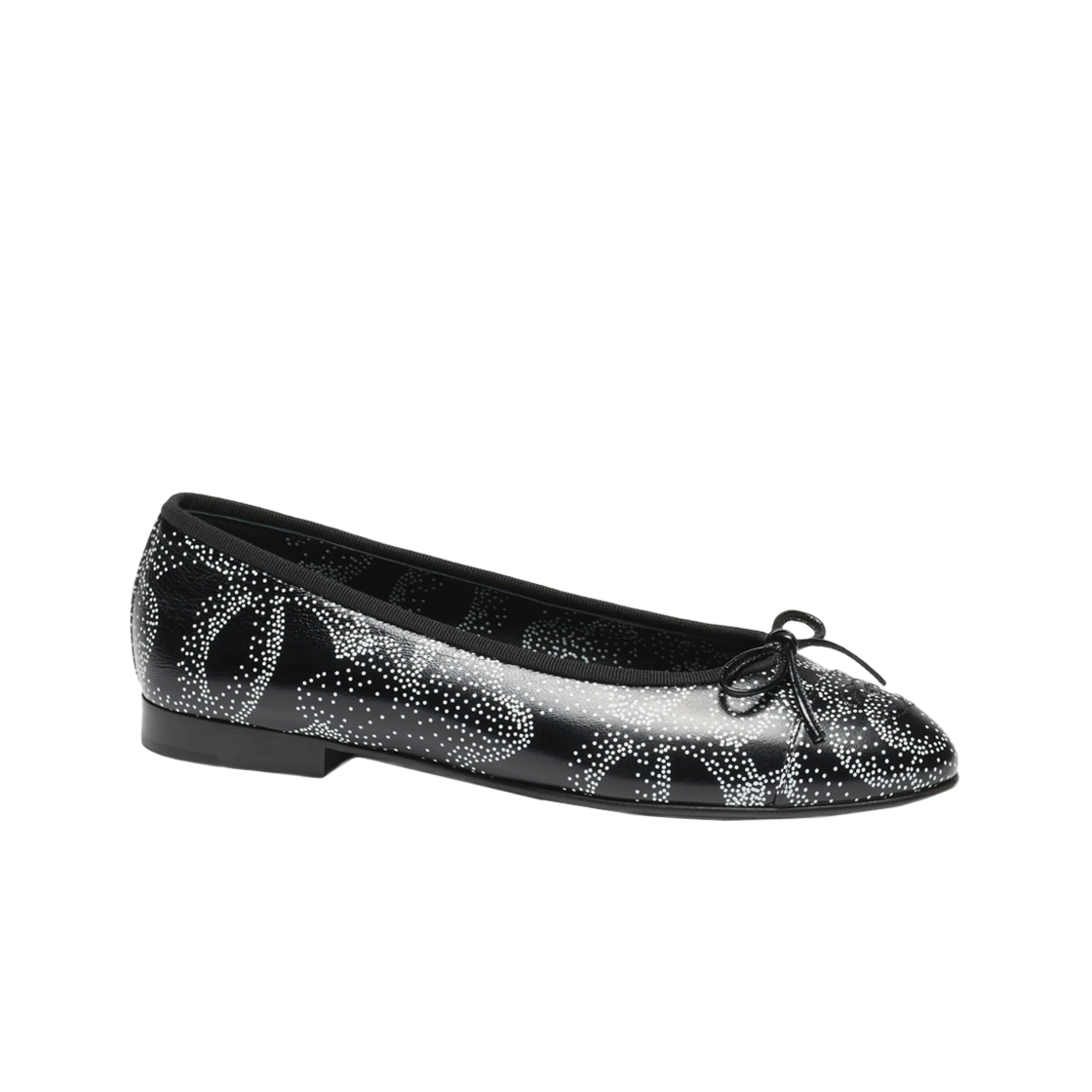 (W) 샤넬 발레리나 플랫 프린트 카프스킨 & 블랙 화이트((W) Chanel Ballerina Flat Printed Calfskin & Black White) - 1