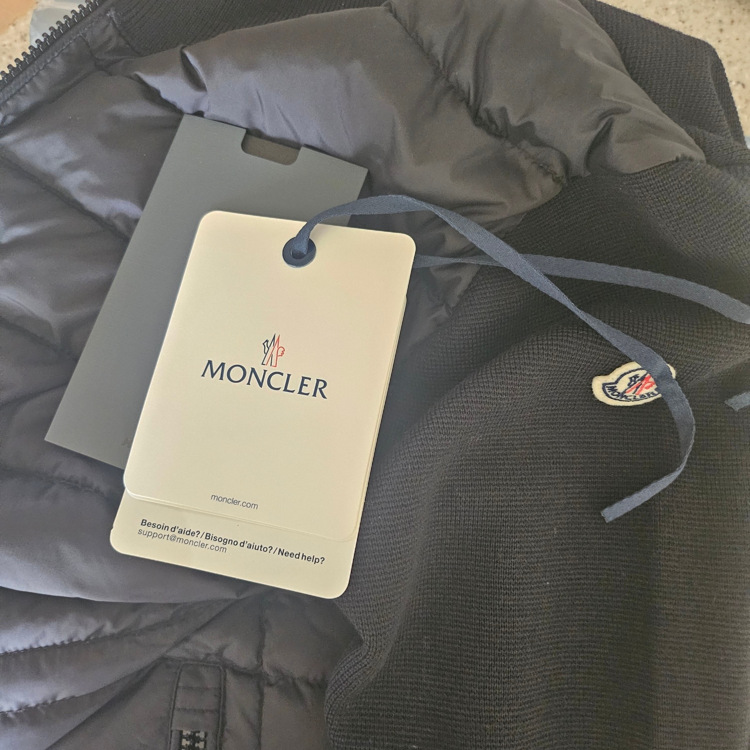 Moncler Padded Wool Cardigan Black - 23FW 착용 스타일
