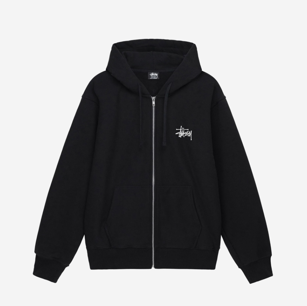 Stussy Basic Stussy Zip Hoodie Black 2023 착용 스타일