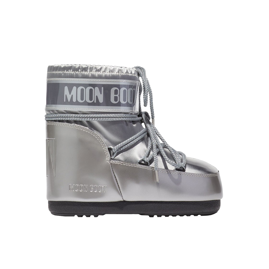 (W) 문부츠 아이콘 로우 나일론 부츠 실버 사틴((W) Moon Boot Icon Low Nylon Boots Silver Satin)