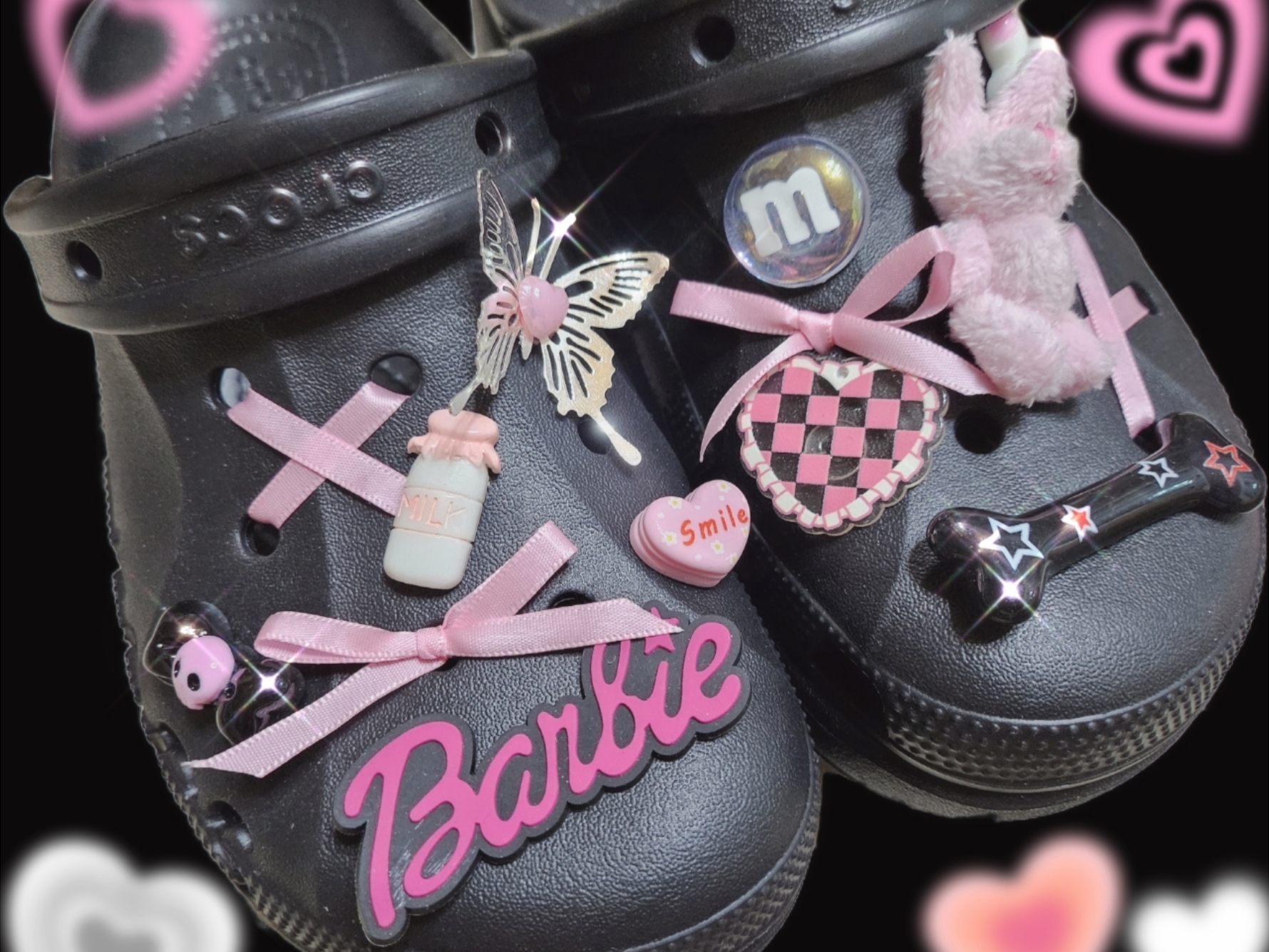 (W) Crocs Classic Platform Clog Black 착용 스타일 - 1