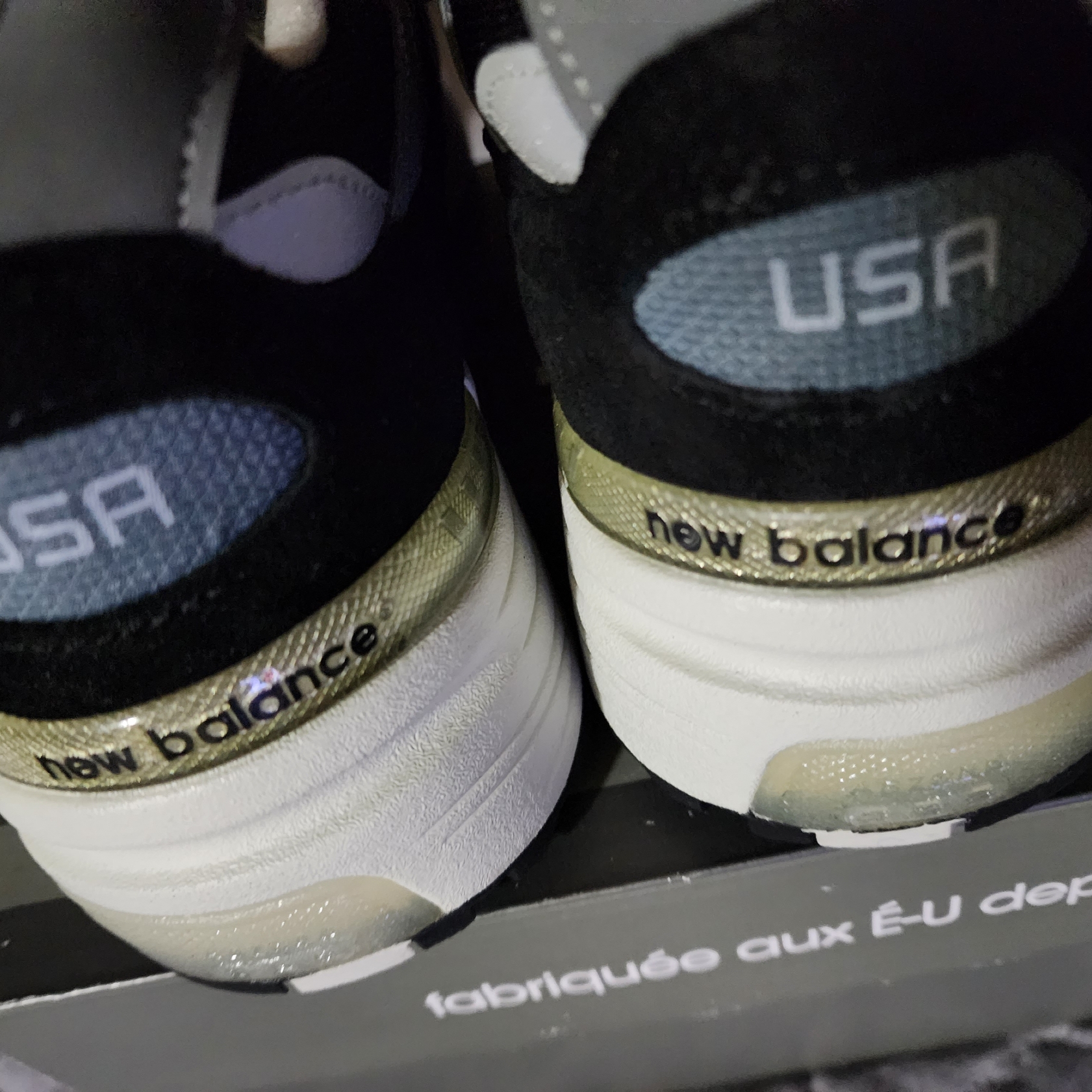 New Balance 992 Made in USA Black Grey, New Balance 993 Made in USA Grey - D Standard 착용 스타일 - 4