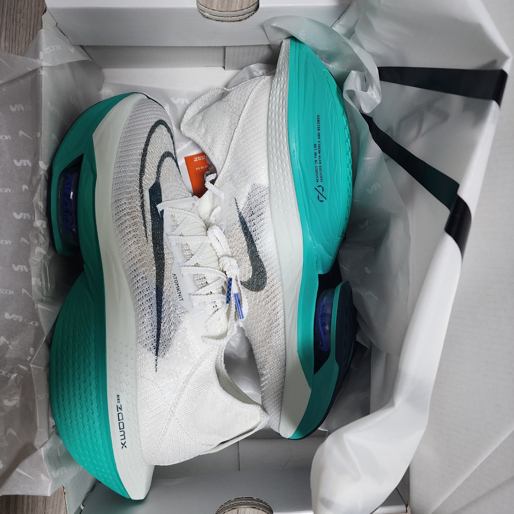 Nike Air Zoom Alphafly Next% 2 White Clear Jade 착용 스타일