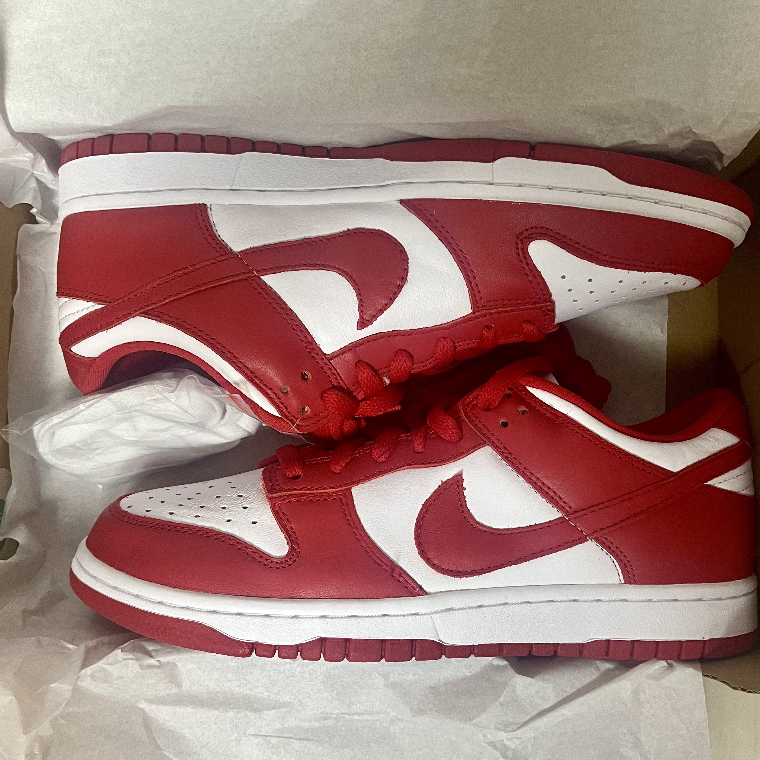 Nike Dunk Low SP White and University Red 2023 착용 스타일
