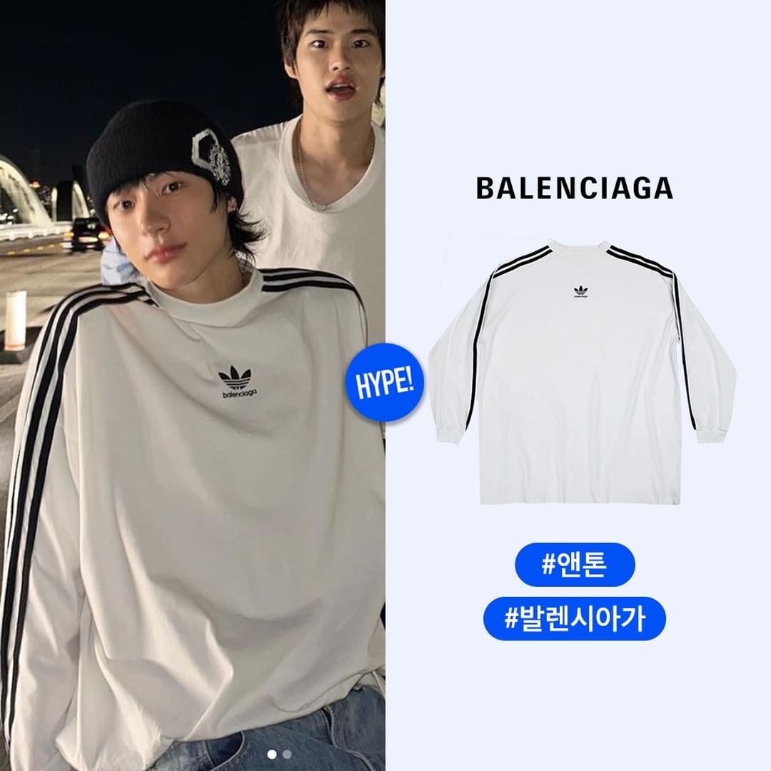 Nike Terminator High University Red and White, Balenciaga x Adidas Oversized Long Sleeve T-Shirt White 착용 스타일 - 3
