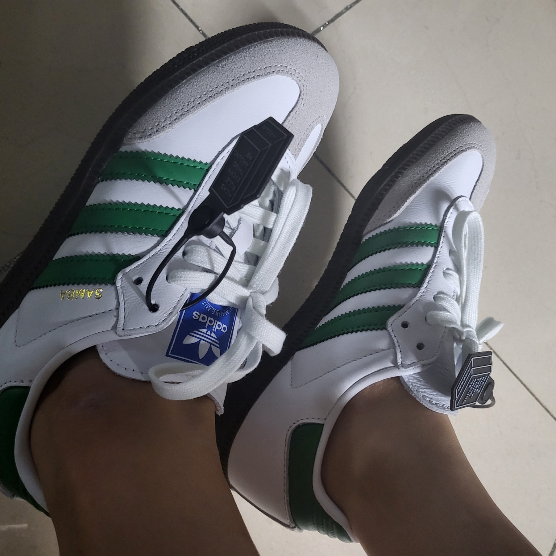 Adidas Samba OG White Green 착용 스타일