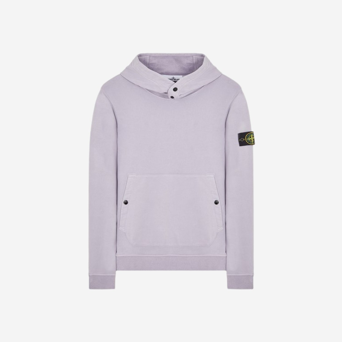 Stone Island 61720 Brushed Cotton Fleece Garment Dyed Crewneck Hooded Sweatshirt Lavender - 23FW 상세 이미지 1