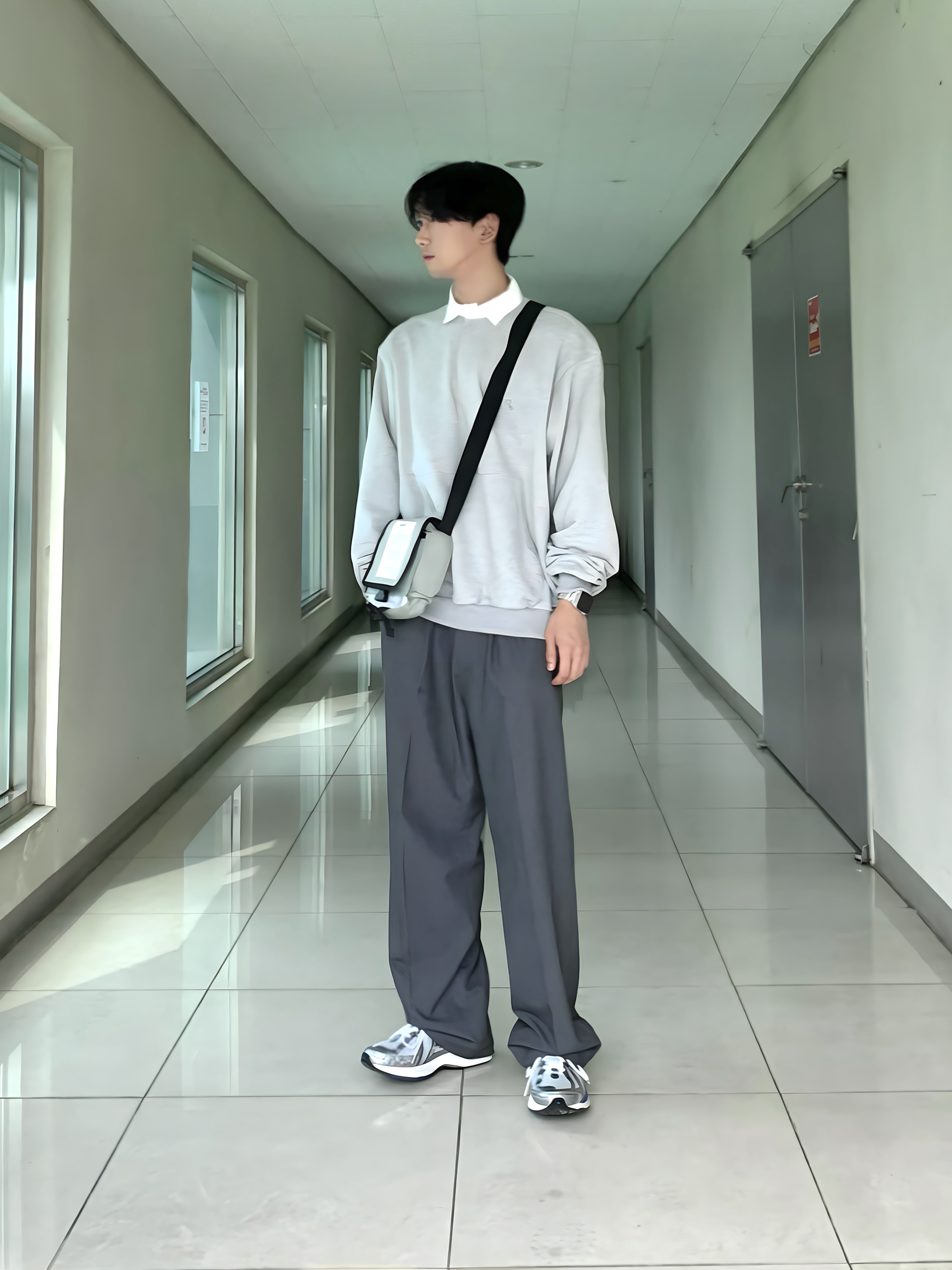 New Balance 860v2 White Black 착용 스타일 - 2