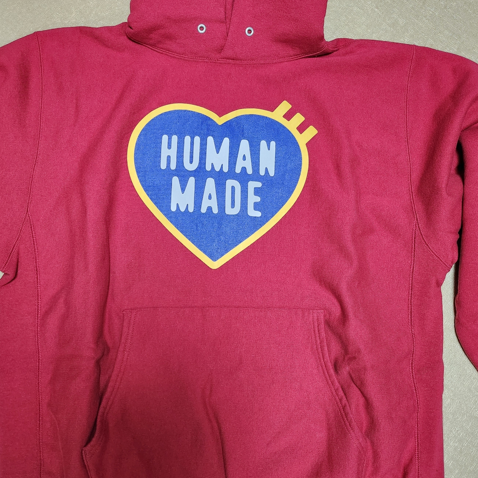 Human Made Heavy Weight Hoodie #2 Red 착용 스타일 - 2