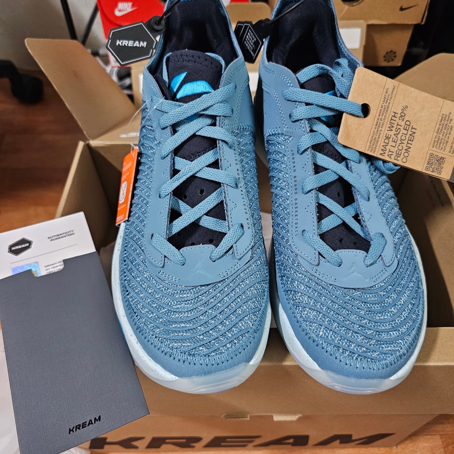 Jordan Luka 1 Next Nature PF Noise Aqua Blue Lightning 착용 스타일 - 3