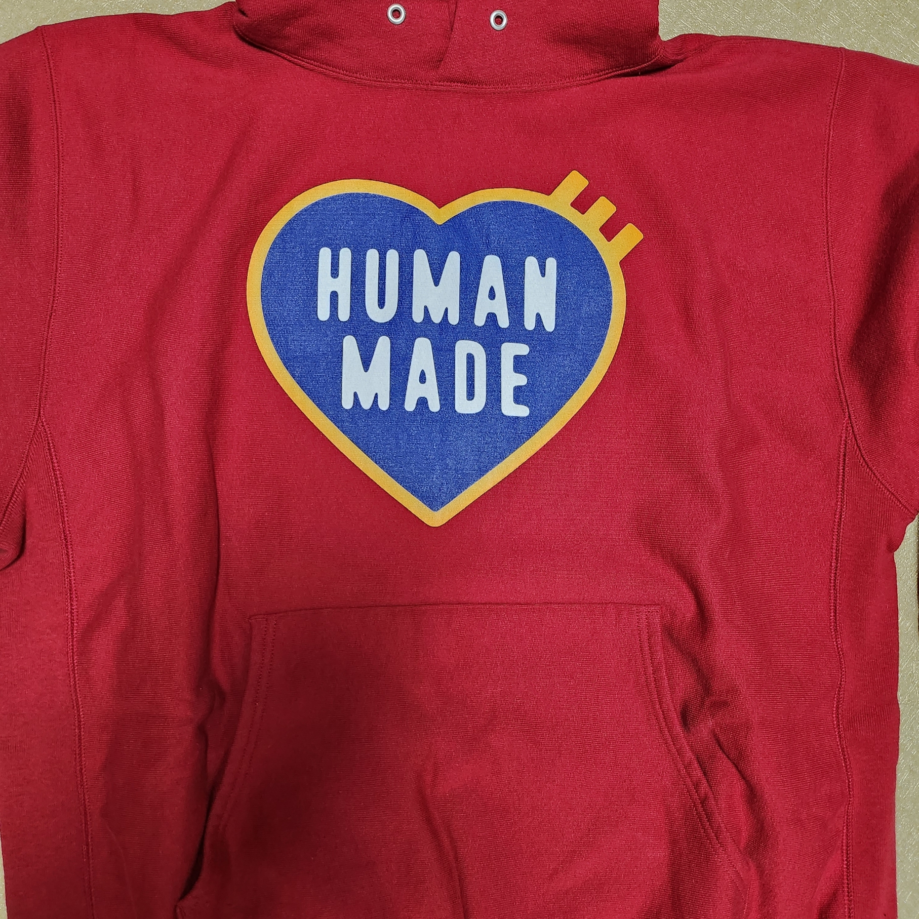 Human Made Heavy Weight Hoodie #2 Red 착용 스타일 - 1