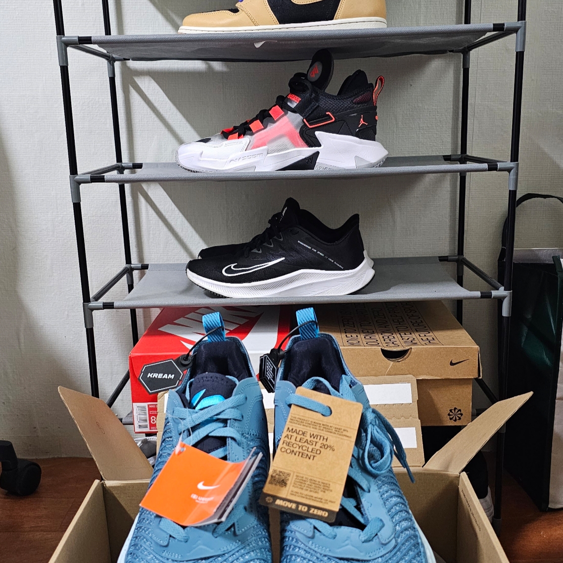 Jordan Luka 1 Next Nature PF Noise Aqua Blue Lightning 착용 스타일 - 2
