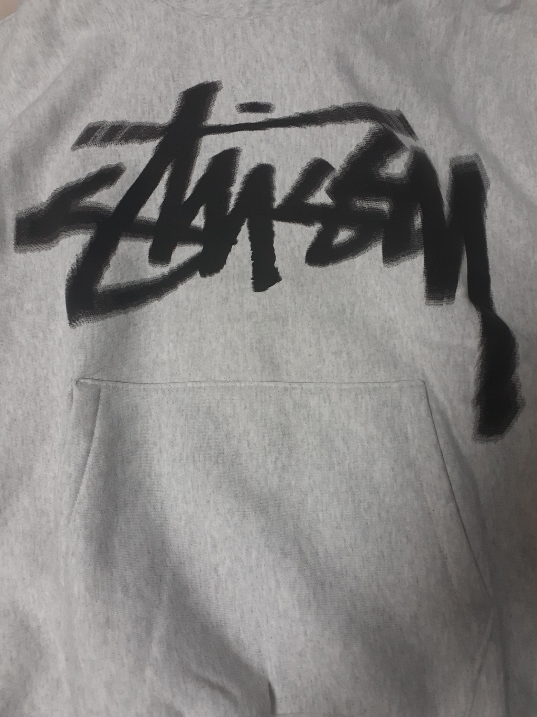 Stussy Dizzy Stock Hoodie Ash Heather 착용 스타일 - 1
