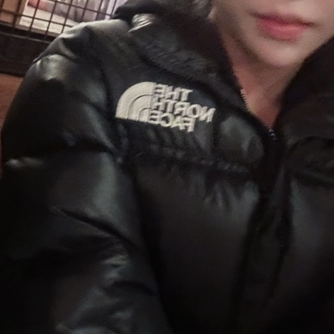 (W) The North Face Nuptse Short Jacket Black 착용 스타일