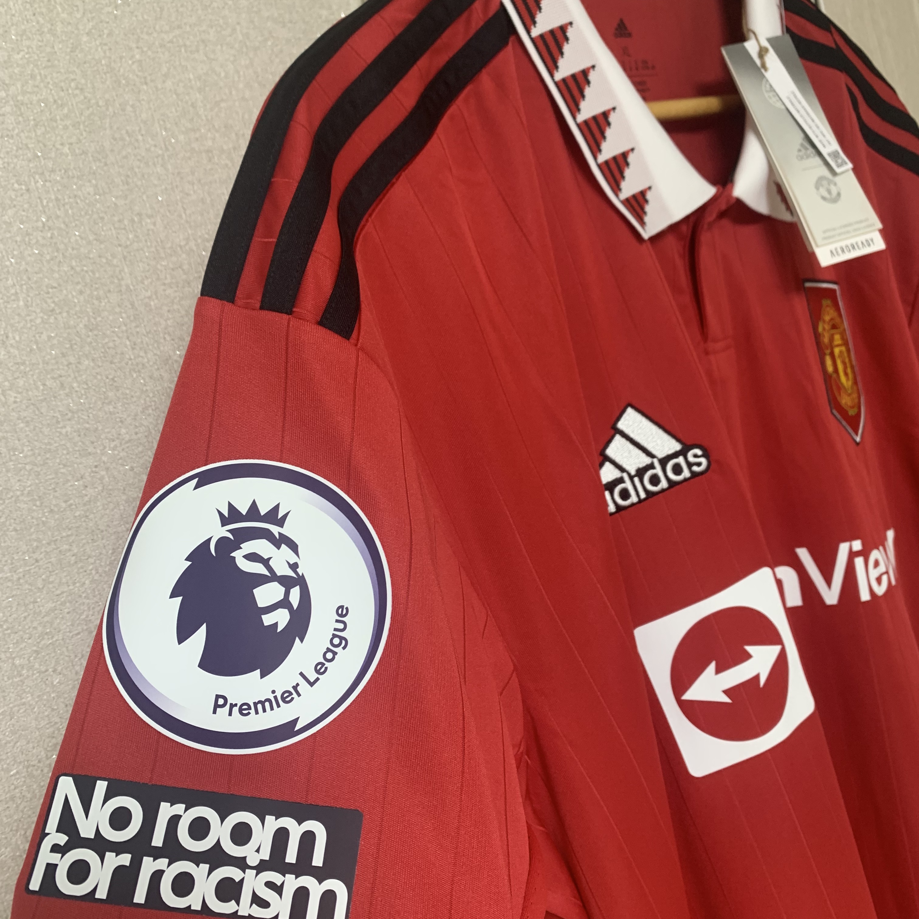 Adidas Manchester United 2022/23 Home Jersey Real Red - US Sizing (Non Marking Ver.) 착용 스타일 - 1