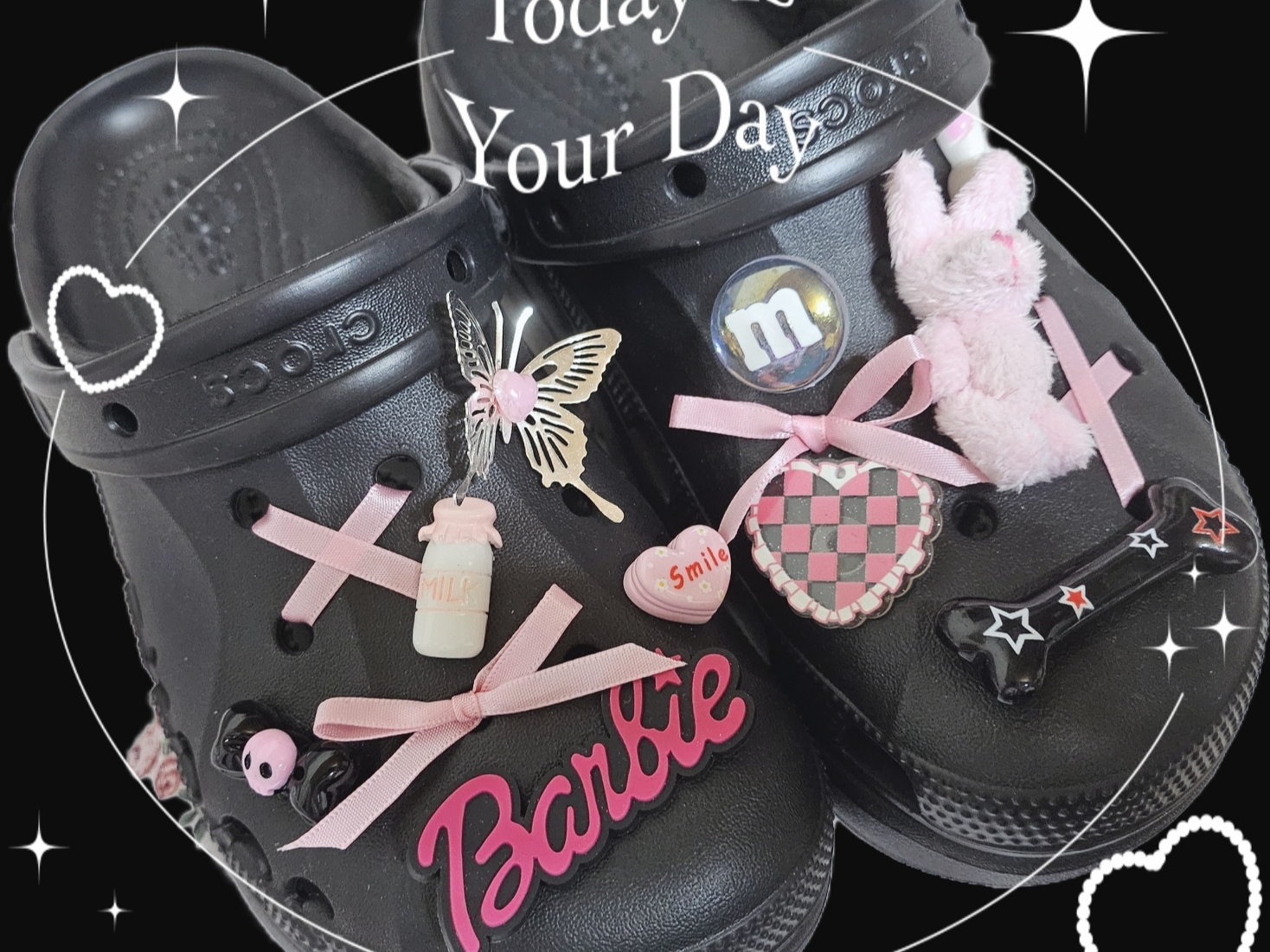 (W) Crocs Classic Platform Clog Black 착용 스타일 - 2
