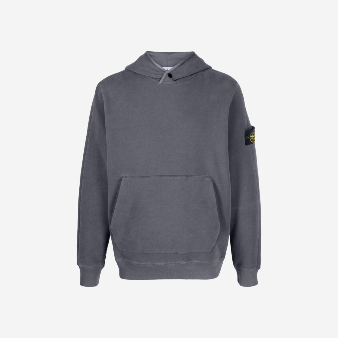 Stone Island 61252 Garment Dyed Stretch Cotton Fleece Hooded Sweatshirt Lead - 23FW 상세 이미지 1