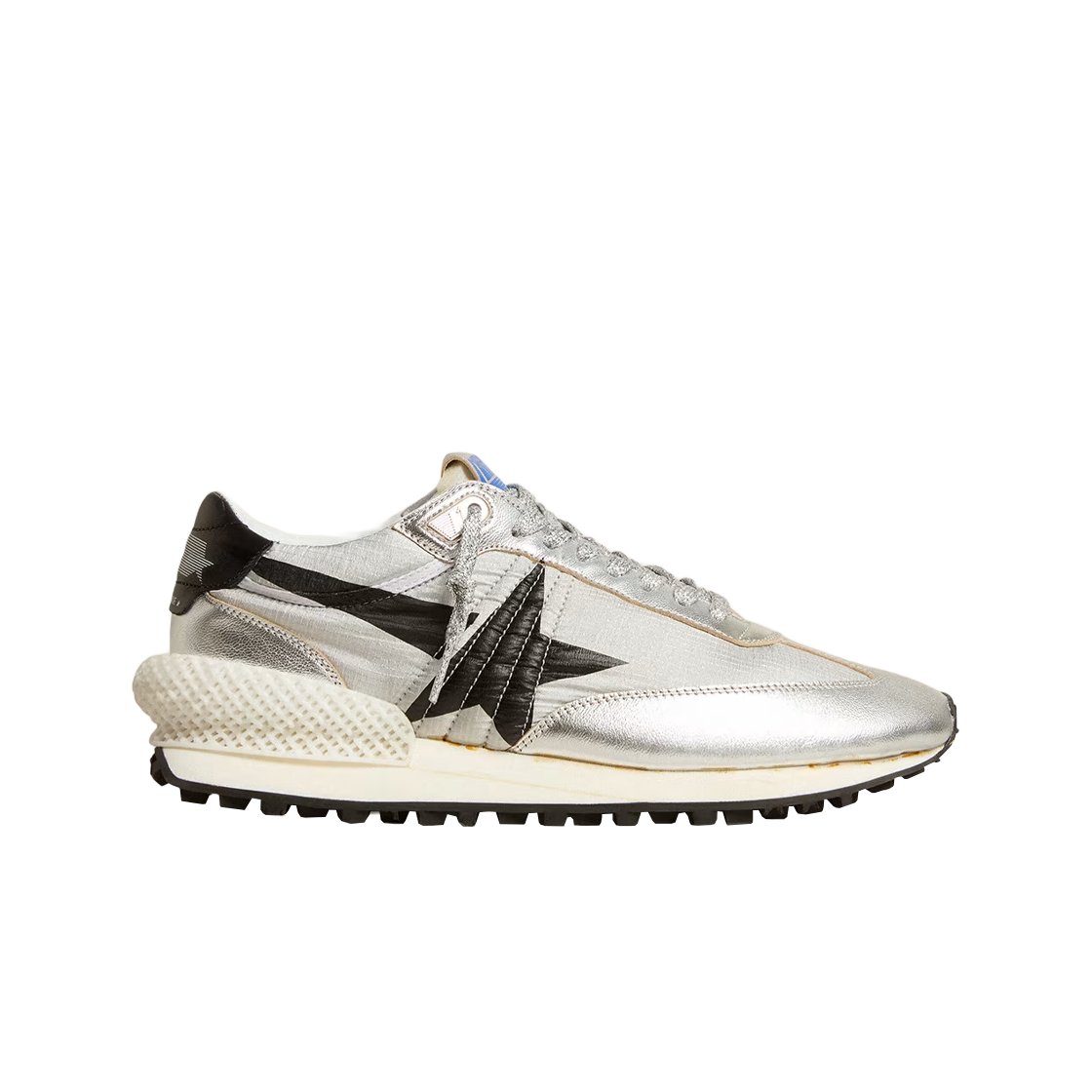 (W) 골든구스 블랙 스타 마라톤 스니커즈 실버((W) Golden Goose Black Star Marathon Sneakers Silver)